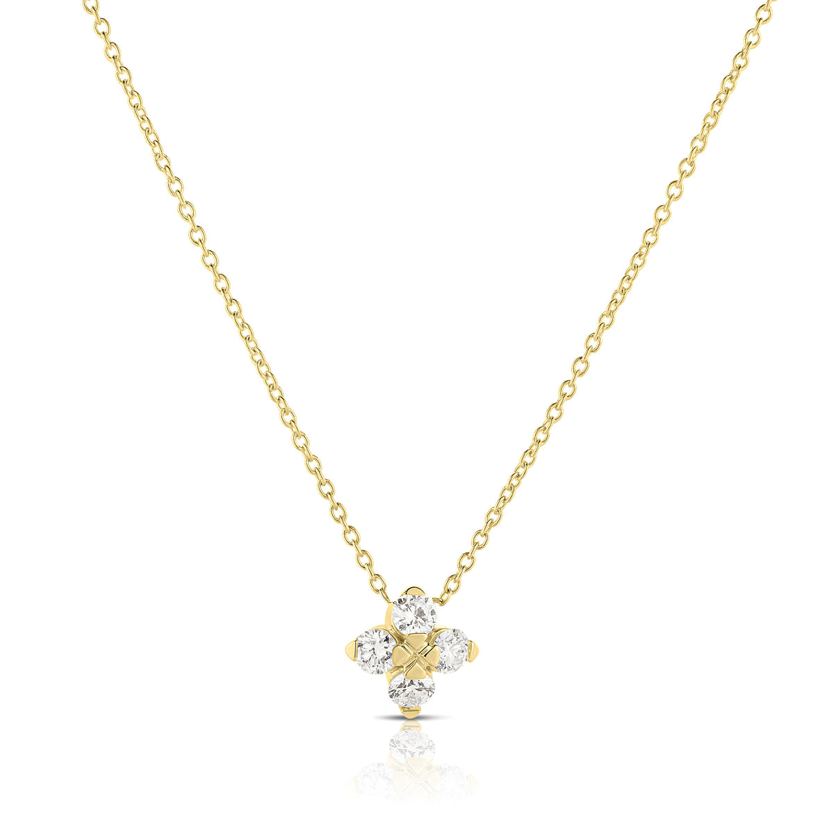 Roberto Coin 18K Yellow Gold Love In Verona Flower Pendant 0.27ctw