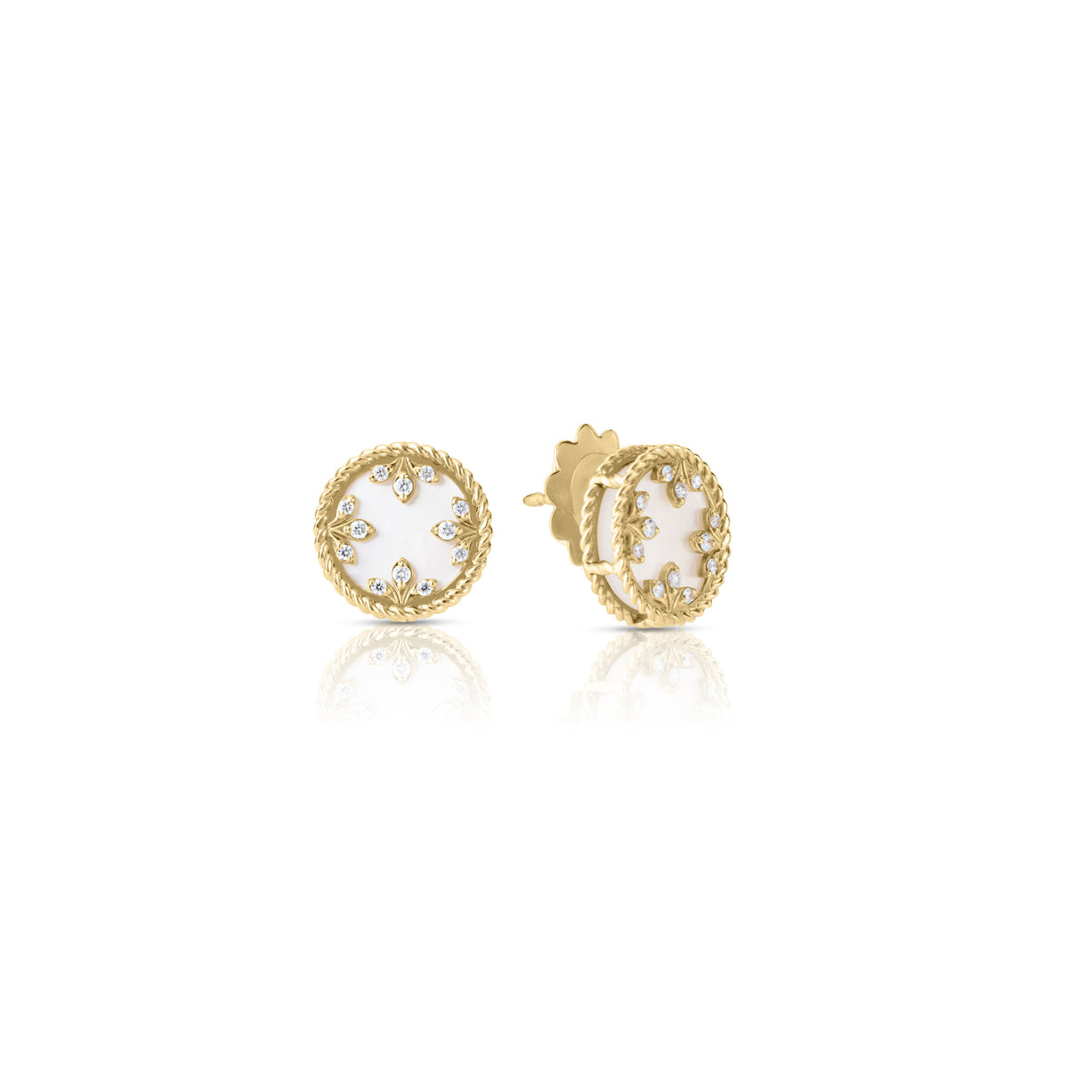 Roberto Coin 18K Yellow Gold Venetian Medallion Small Stud Earrings 0.10ctw