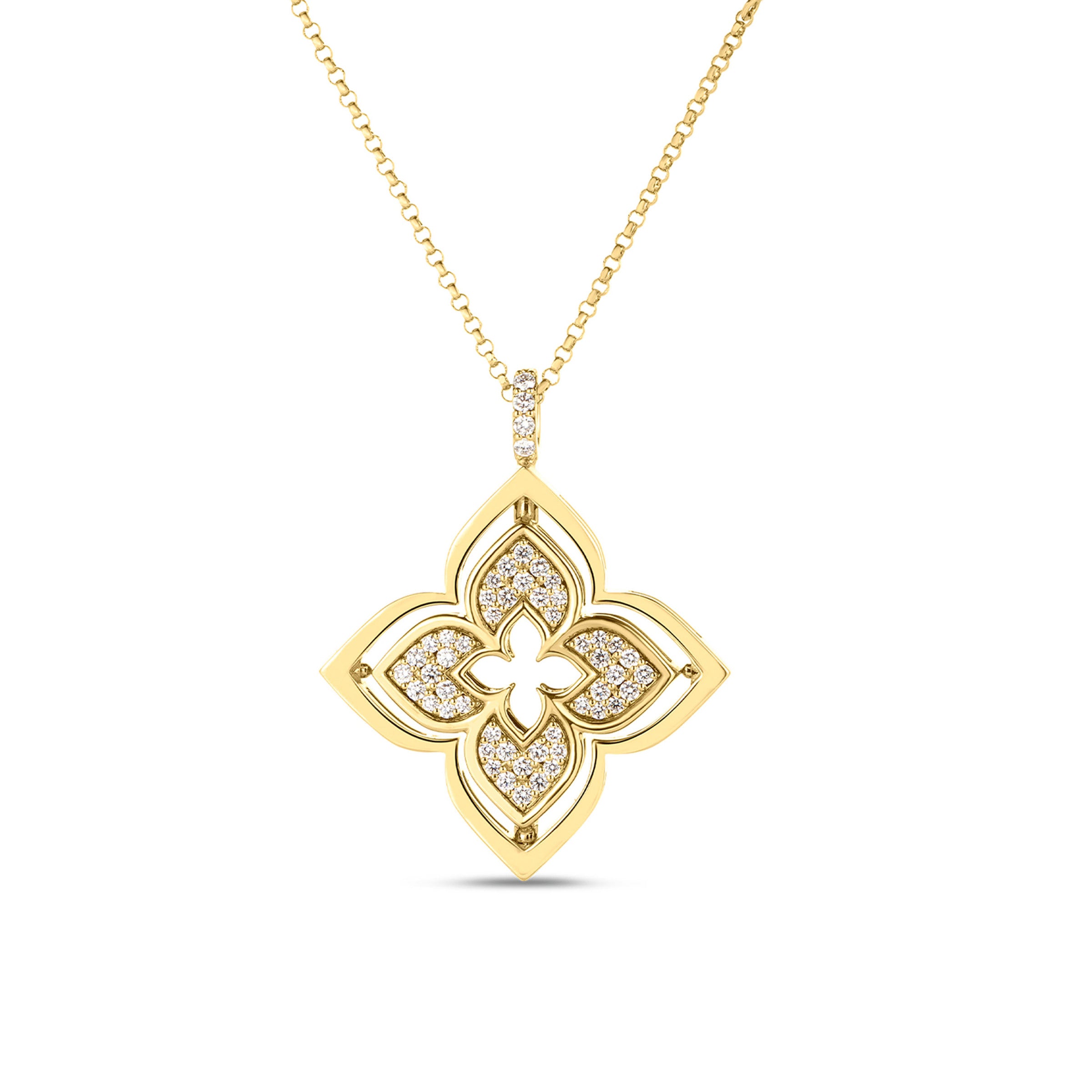 Roberto Coin 18K Yellow Gold Princess Pirouette Pendant 0.35ctw