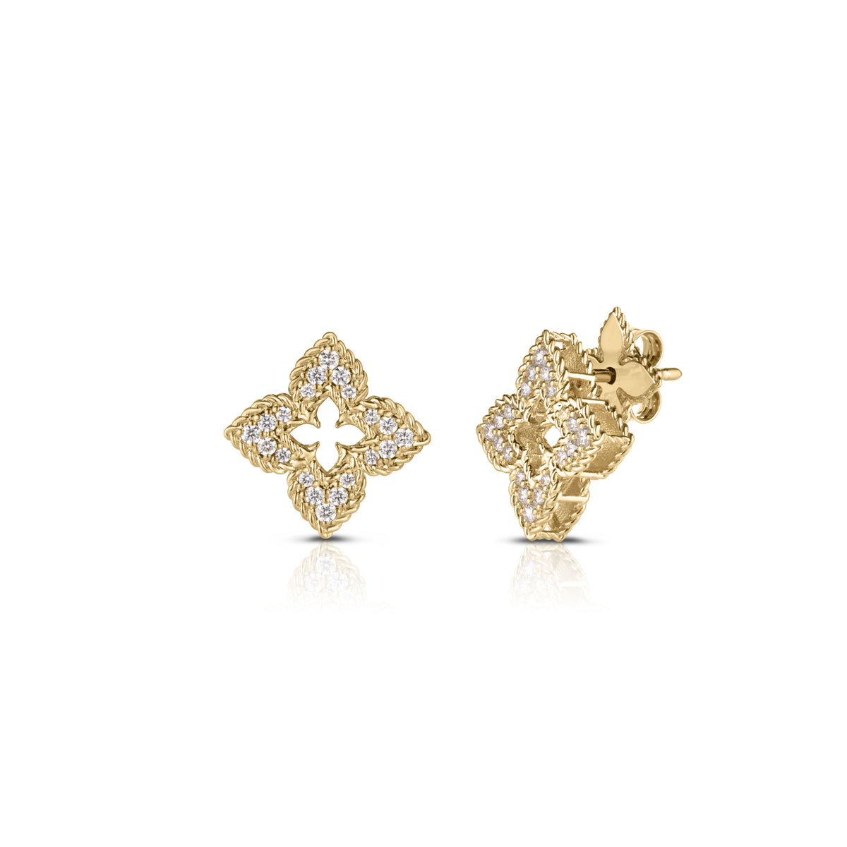 Roberto Coin 18K Yellow Gold Venetian Princess Small Stud Earrings 0.30ctw