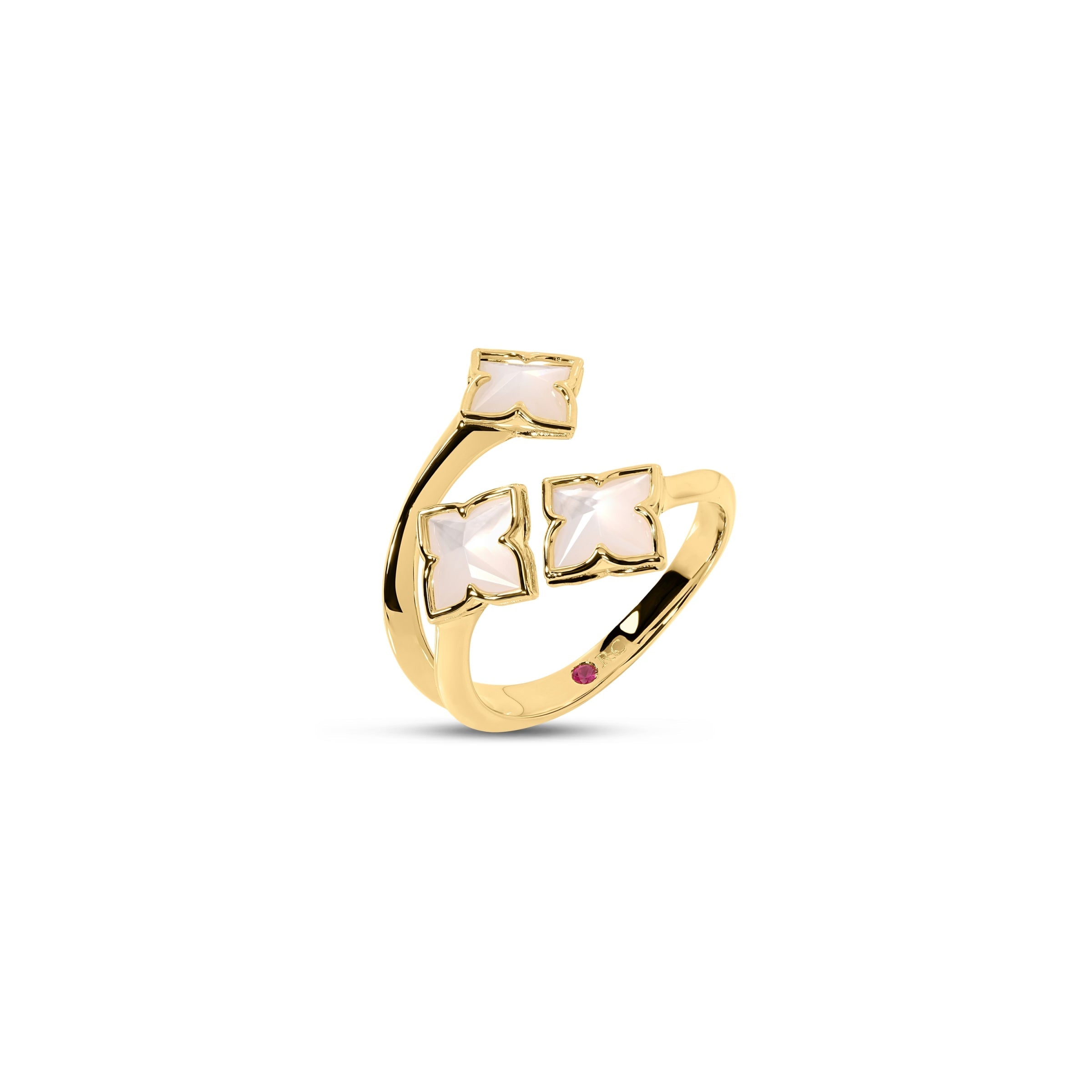 Video Thumbnail: Roberto Coin Yellow Gold Venetian Princess Flower Ring - Roberto Coin 18k Yellow Gold Venetian Princess Carnival Pearl Three Ro