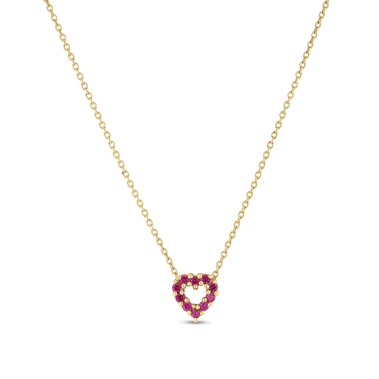Roberto Coin 18k Yellow Gold 18” Tiny Treasures Reversible Heart
