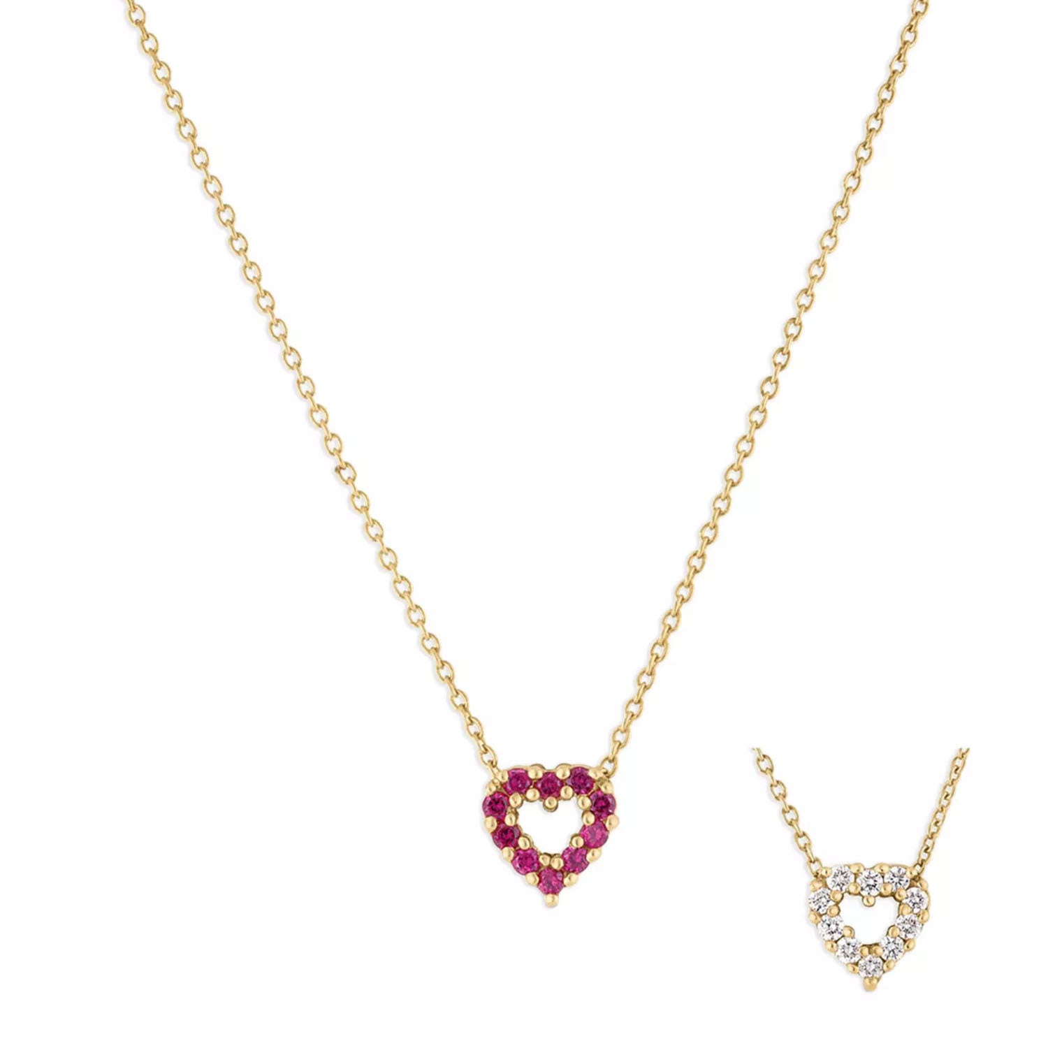 Video Thumbnail: Roberto Coin Yellow Gold 18 Tiny Treasures Reversible Heart 8029 - Roberto Coin 18k Yellow Gold 18" Tiny Treasures Reversible Heart Penda