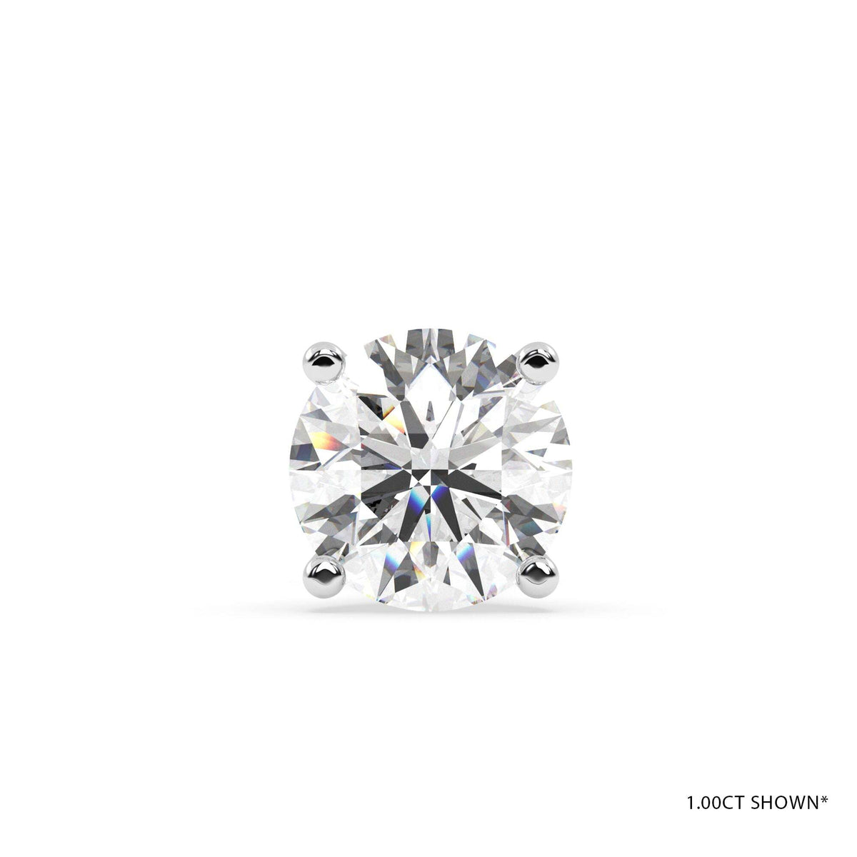 18KW Four Prong Diamond Stud Earrings
