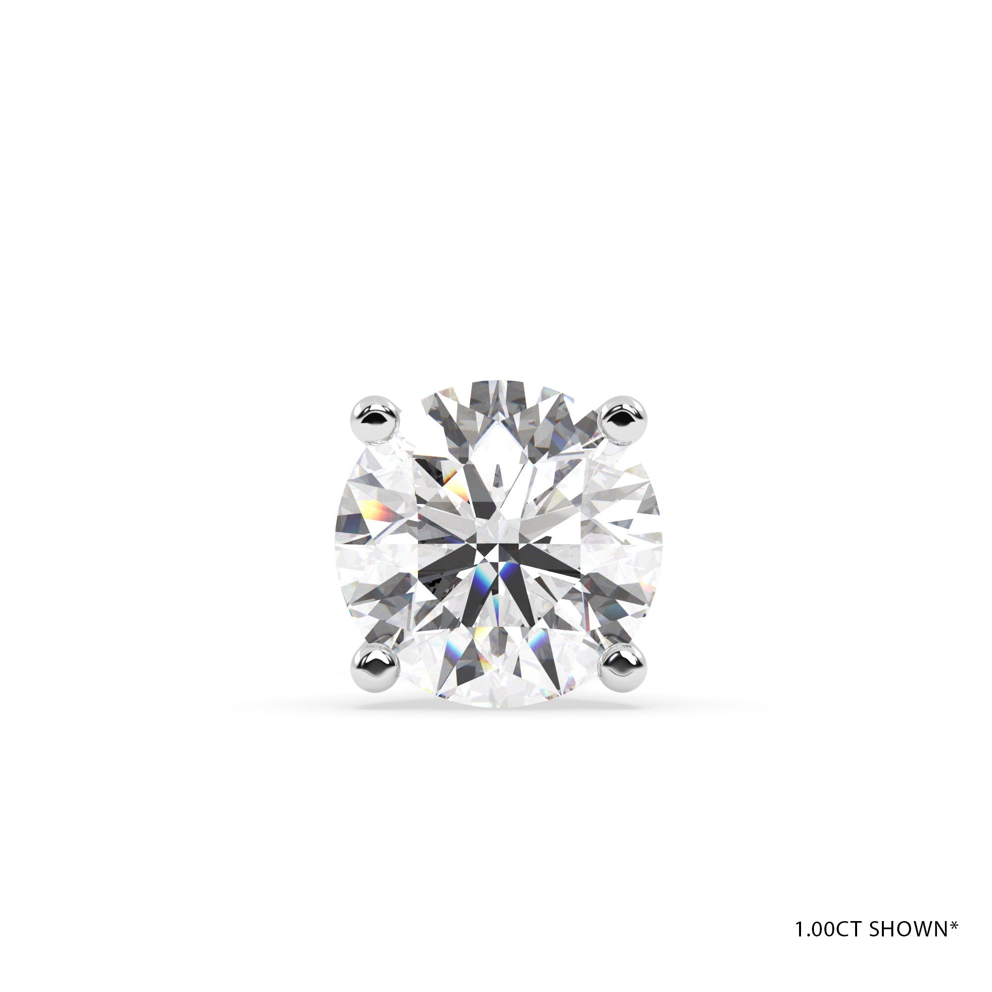 18KW Four Prong Diamond Stud Earrings
