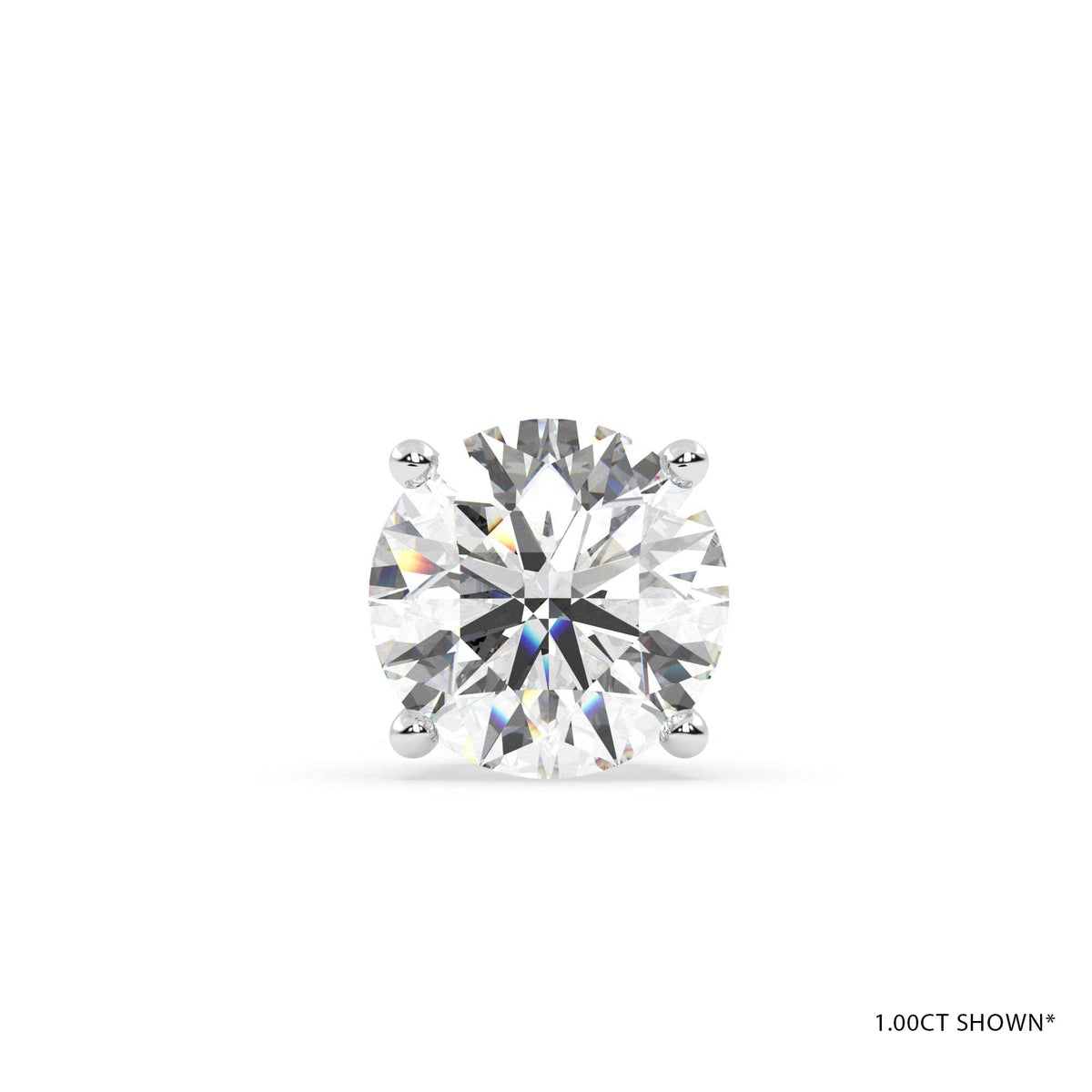 18KW Four Prong Basket Lab Diamond Stud Earrings