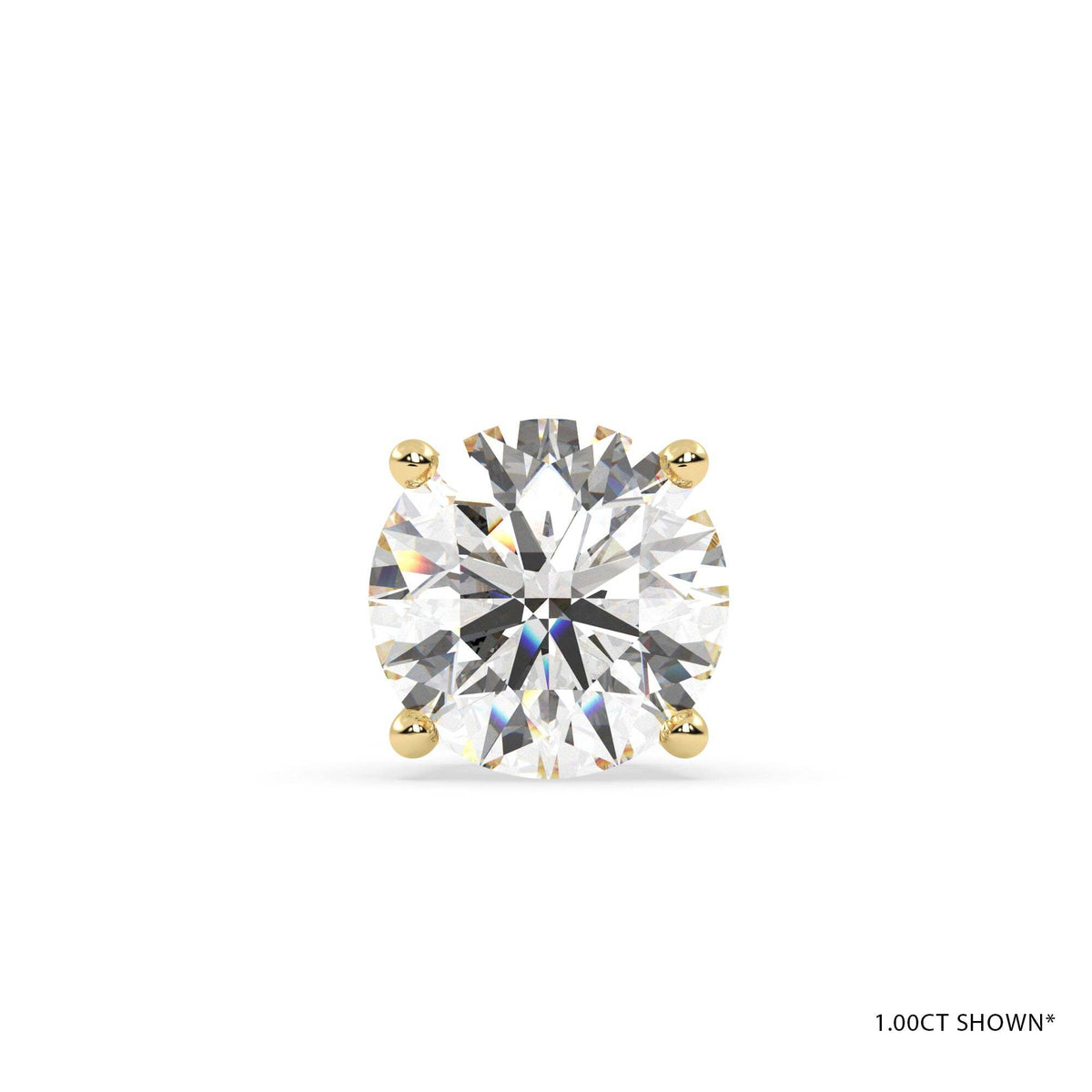 Video Thumbnail: Prongwirebasketearring Yellow 9369 - 18k Yellow Gold Four Prong Basket Lab Diamond Stud Earrings | Howard