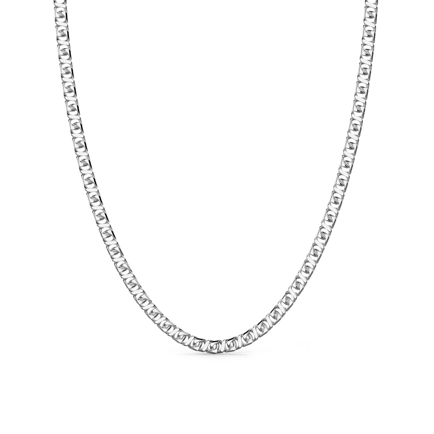 Silver Curb Chain Necklace