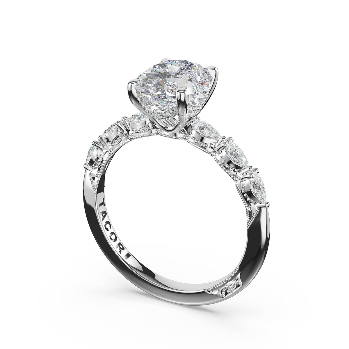 Tacori 18k White Gold Sculpted Tacori Diamond Ring 0.35 Ctw