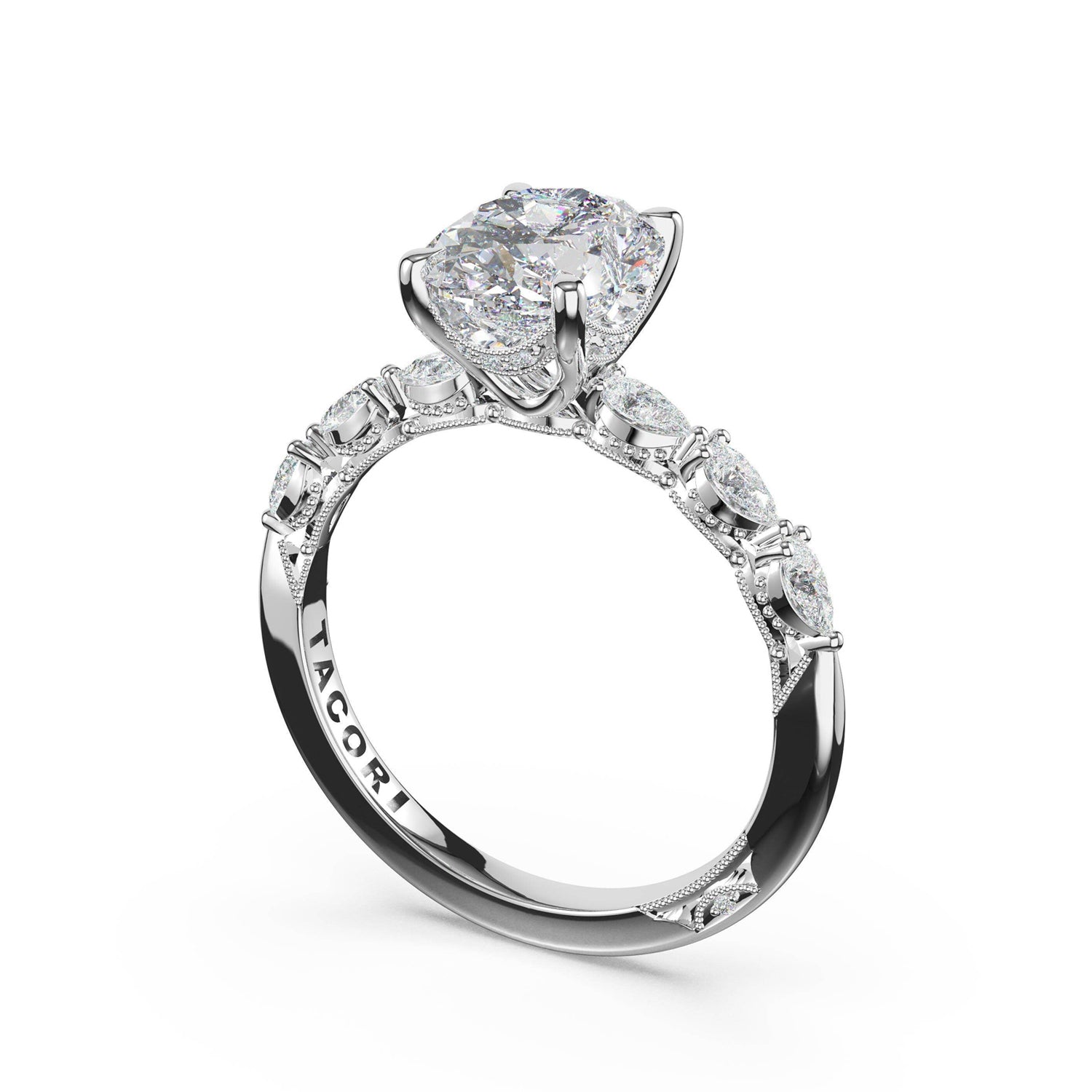 Tacori 18K White Gold Sculpted Diamond Ring 0.35 ctw