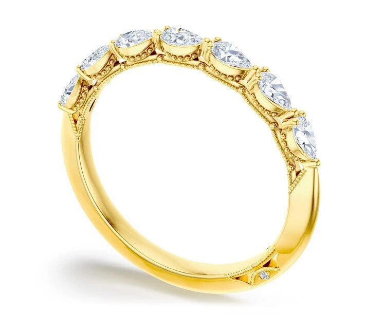 Tacori 18k Yellow Gold Sculpted Diamond Band 0.36 Ctw Pear