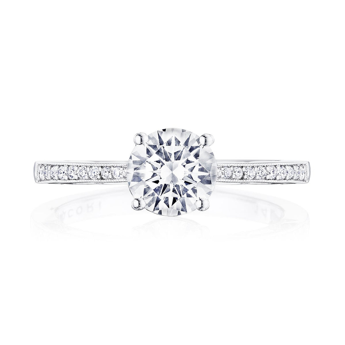 Tacori 14K White Gold Coastal Crescent Engagement Ring 0.14ctw