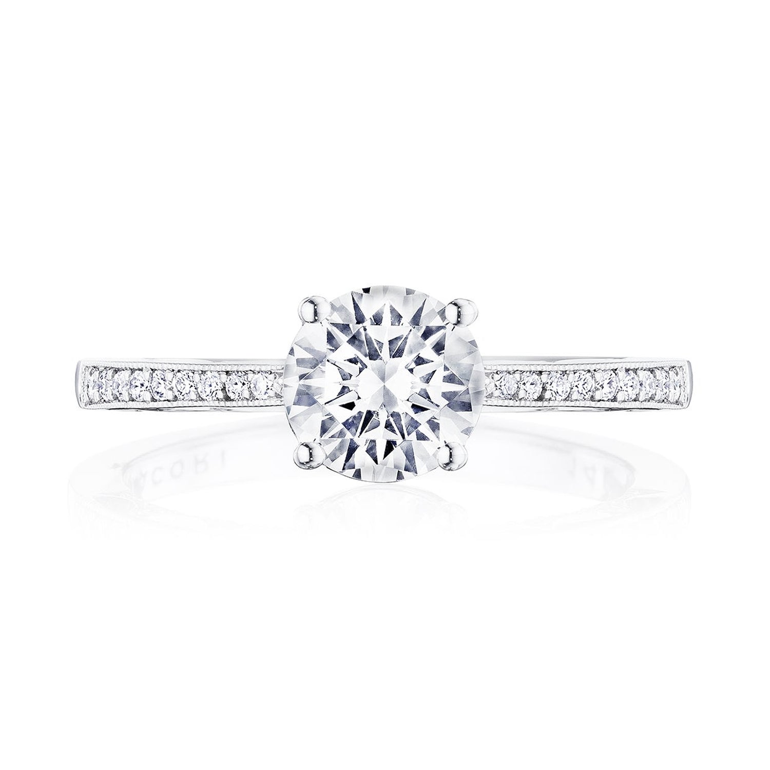 Tacori 14K White Gold Coastal Crescent Engagement Ring 0.14ctw