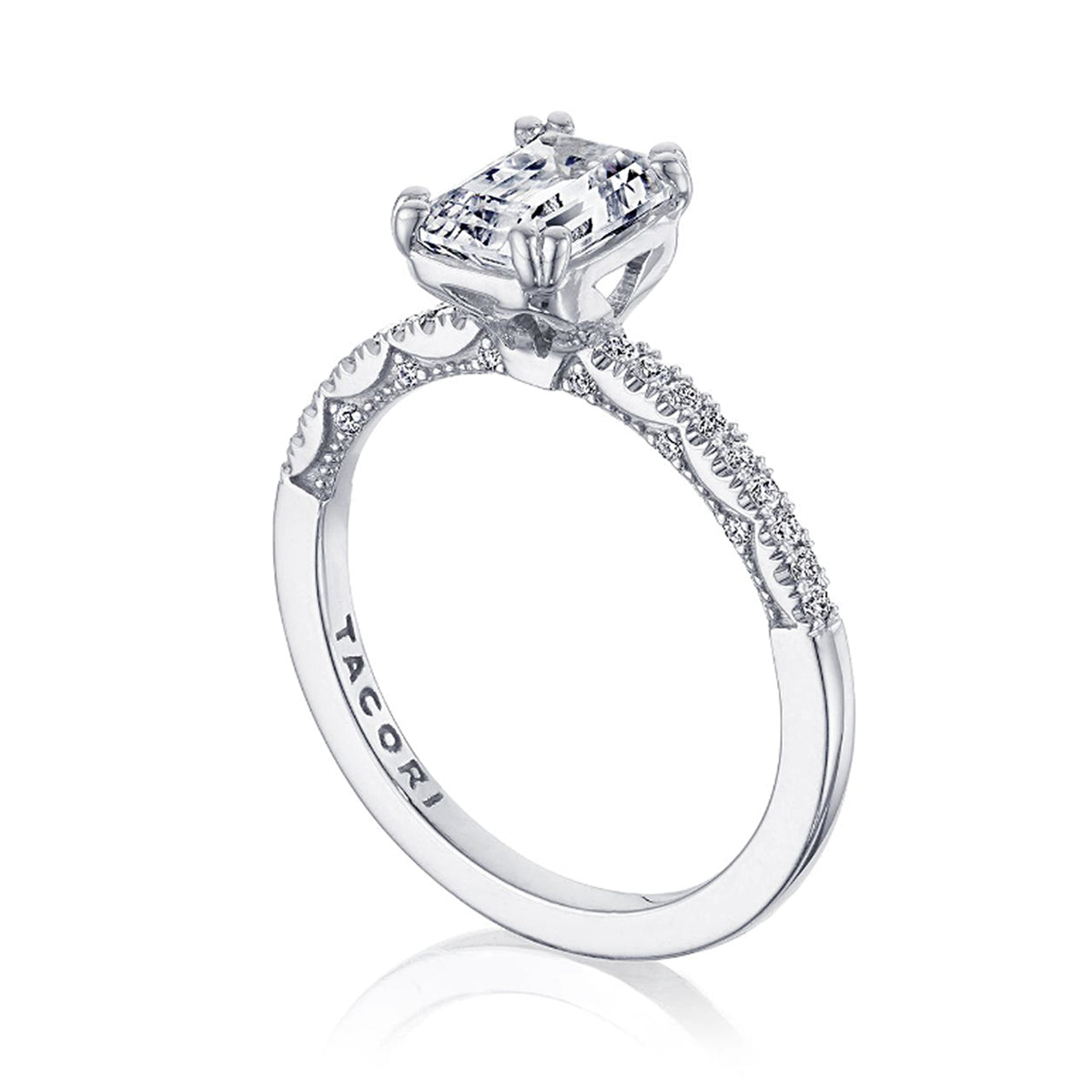 Tacori 14K White Gold Coastal Crescent Engagement Ring 0.19ctw