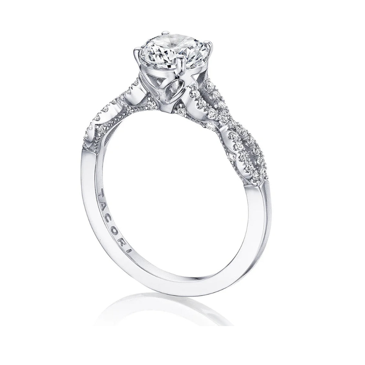 Tacori 14K White Gold Coastal Crescent Engagement Ring 0.25ctw