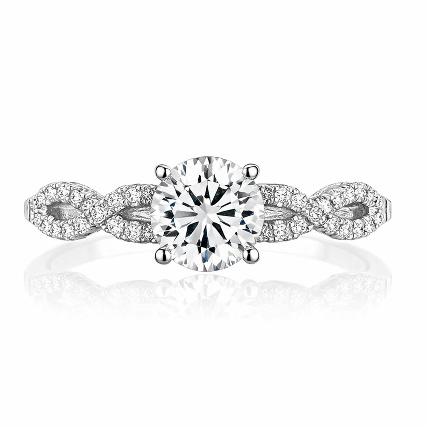 Tacori 14K White Gold Coastal Crescent Engagement Ring 0.25ctw