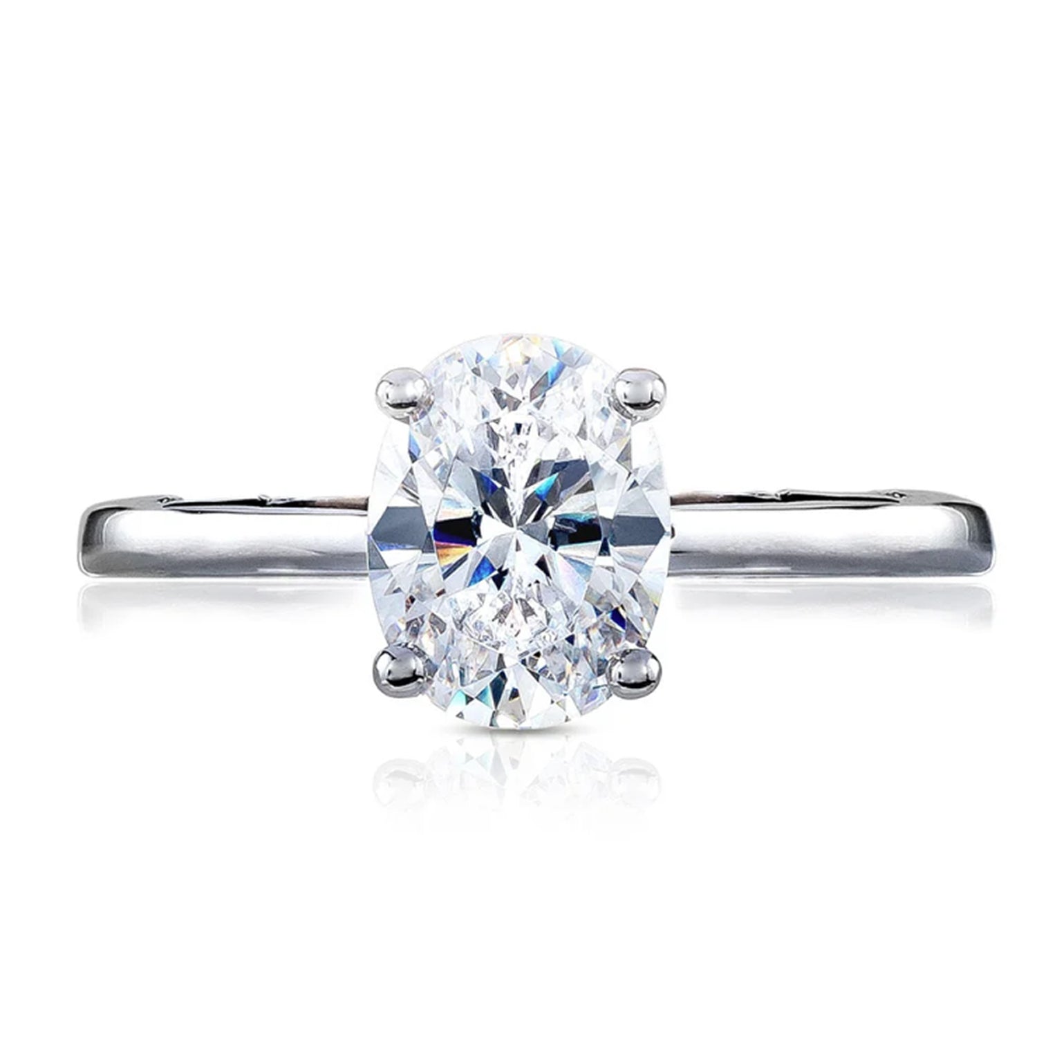 Tacori 14K White Gold Coastal Crescent Oval Solitaire Engagment Ring