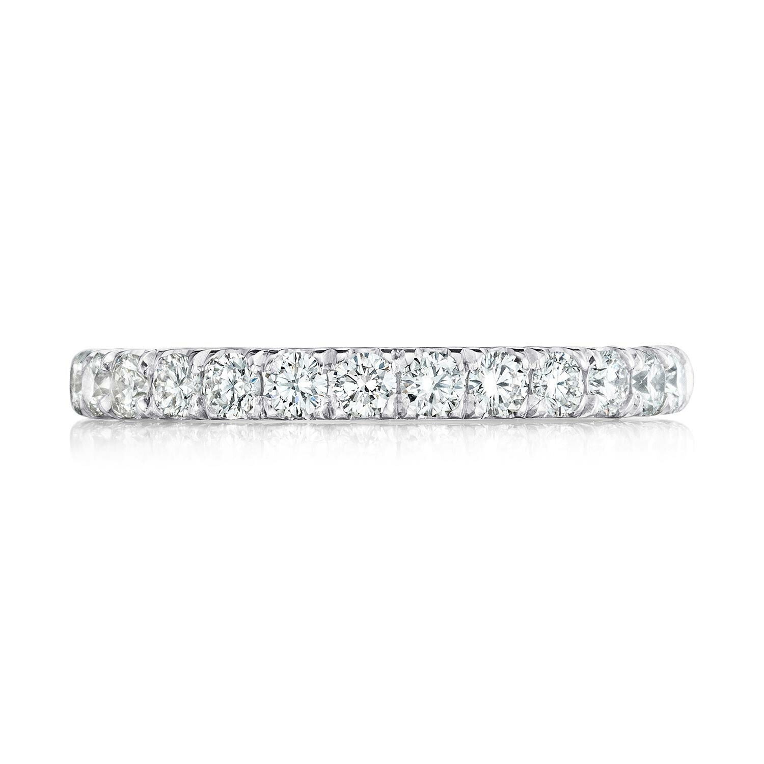 Tacori 18K White Gold Petite Crescent Diamond Wedding Band - 2.5mm 0.65ctw
