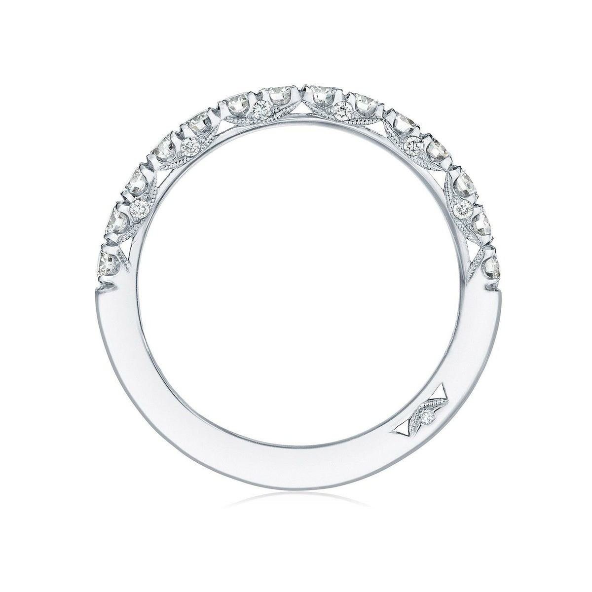 Tacori 18K White Gold Petite Crescent Diamond Wedding Band - 2.5mmI 0.65ctw