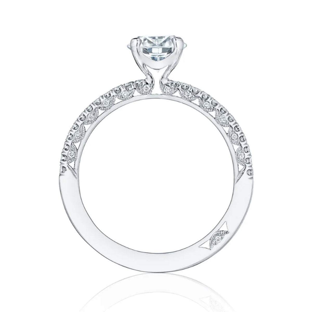 Tacori 18K White Gold Petite Crescent Engagement Ring 0.25ctw