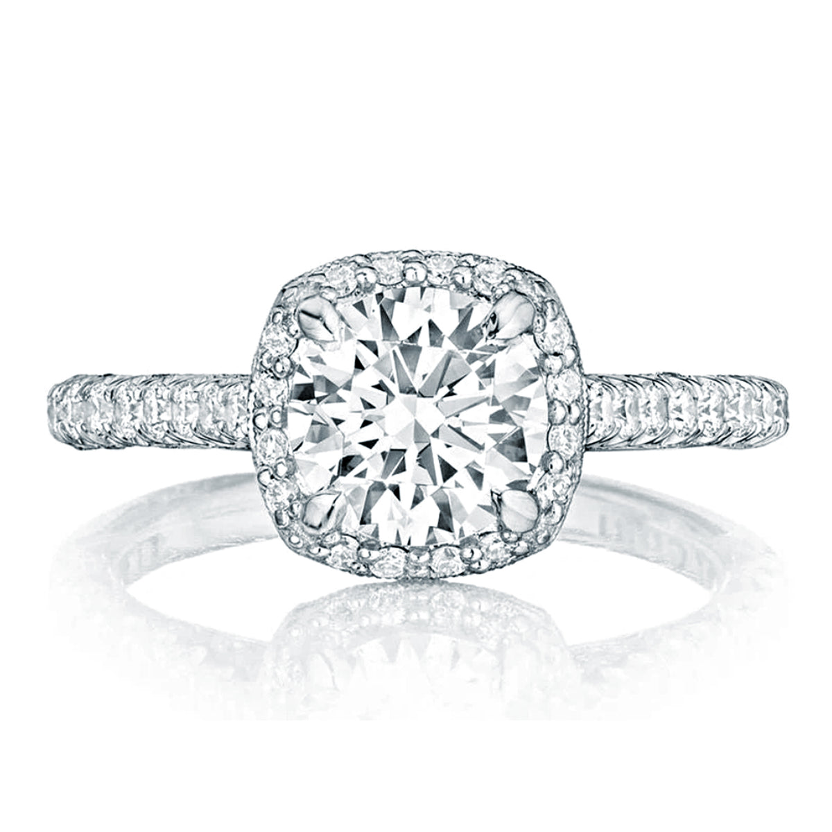 Tacori 18K White Gold Petite Crescent Engagement Ring 0.53ctw