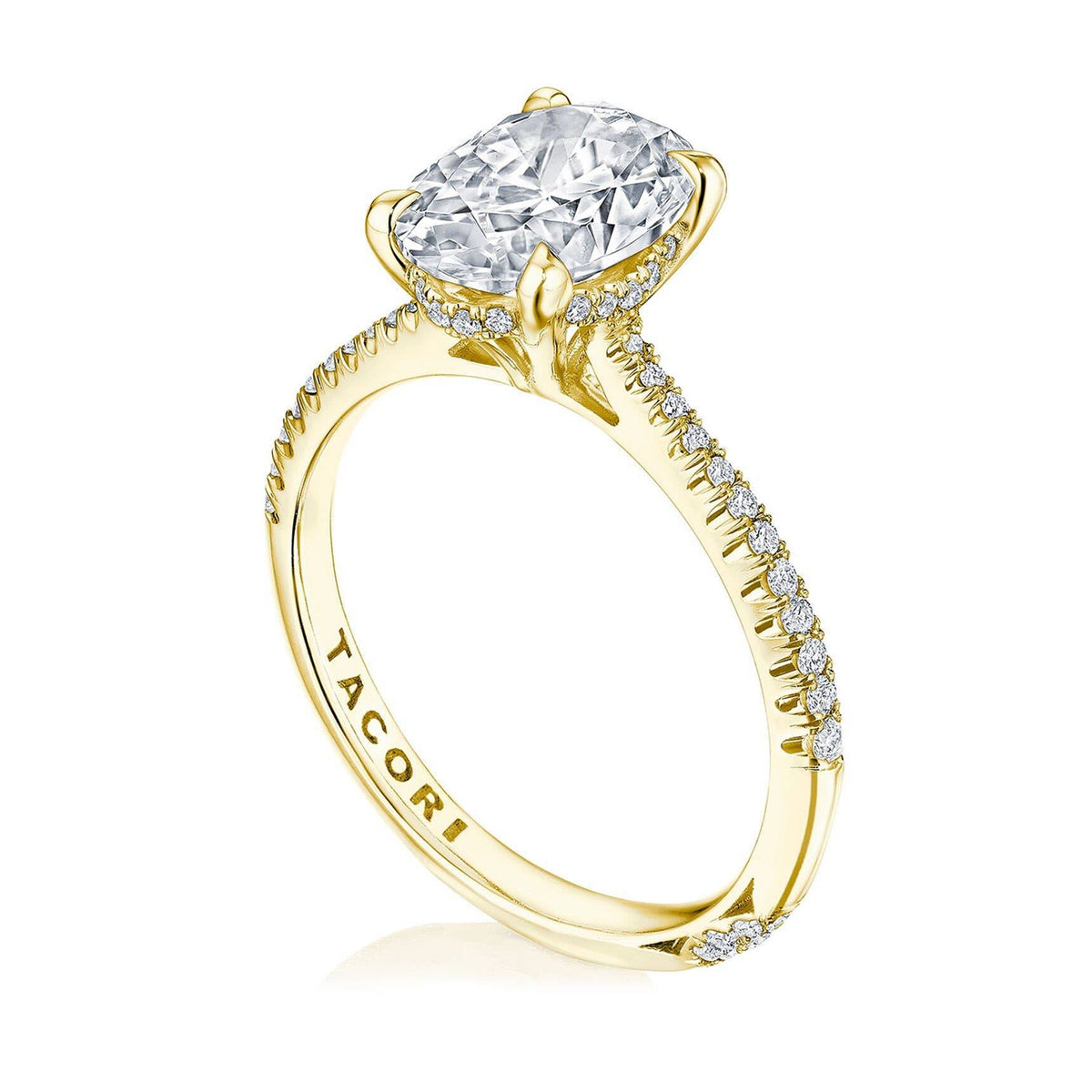 Tacori 18K Yellow Gold Founders Collection Oval Ring 0.23ctw