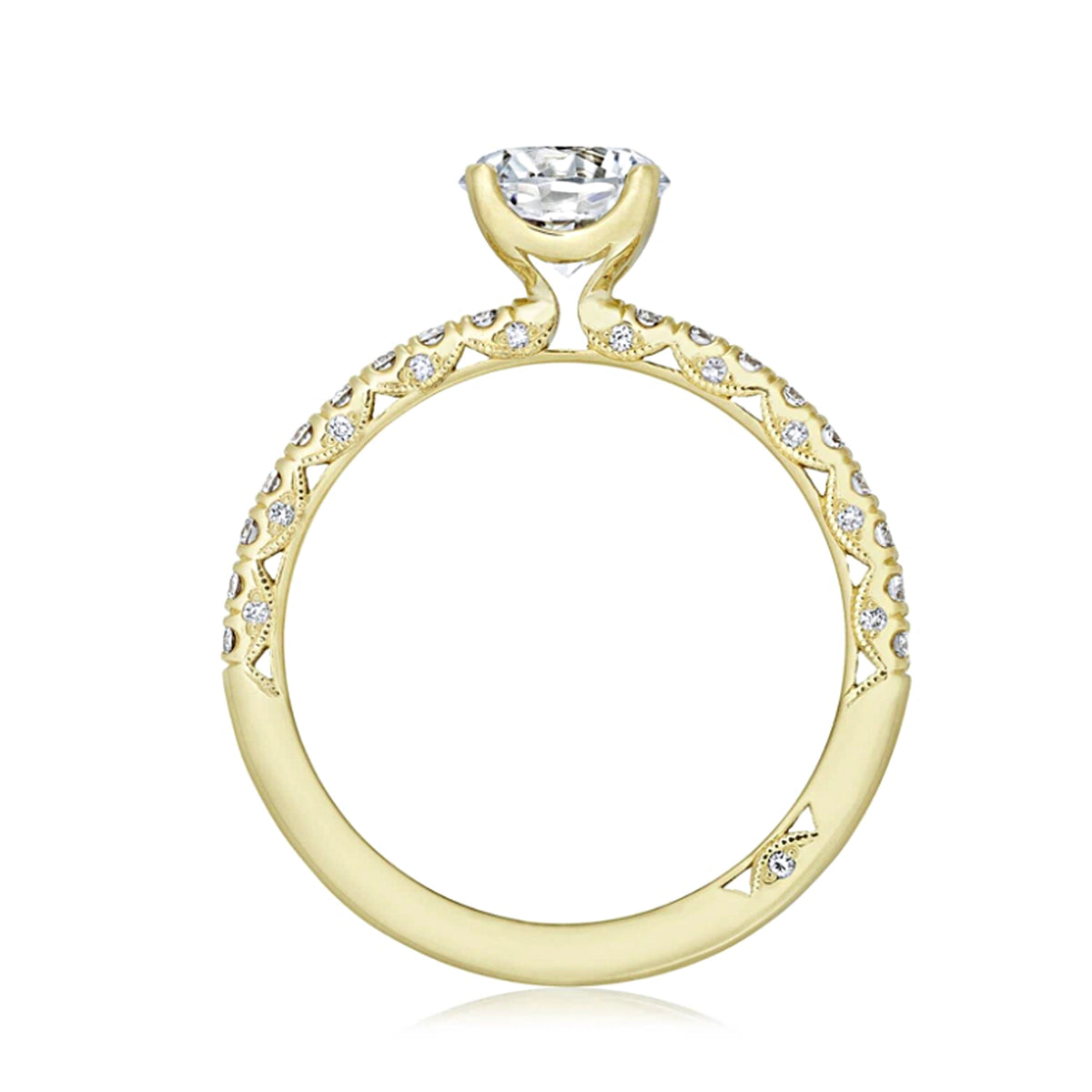 Tacori 18K Yellow Gold Petite Crescent Engagement Ring 0.34ctw