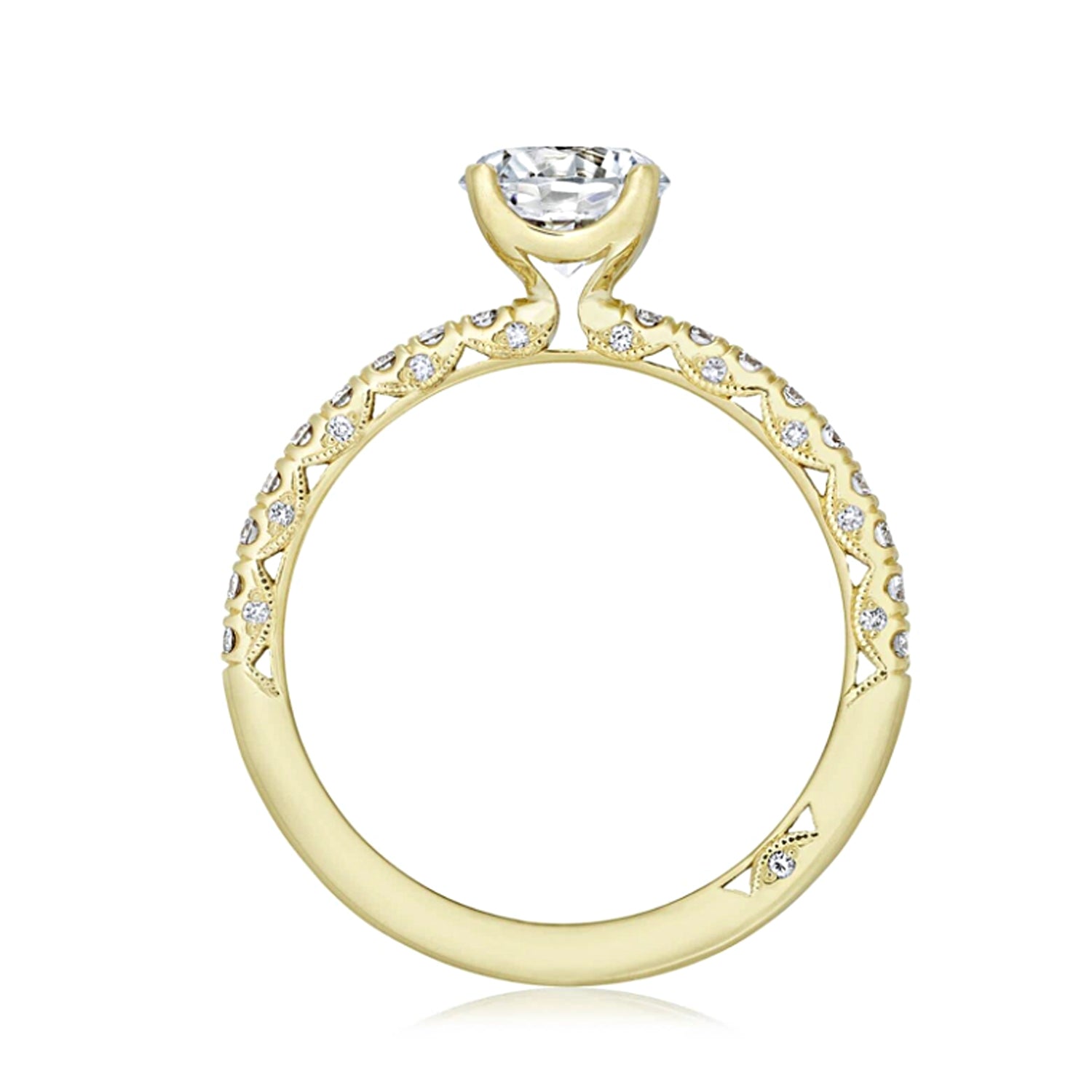 Tacori 18K Yellow Gold Petite Crescent Engagement Ring 0.34ctw