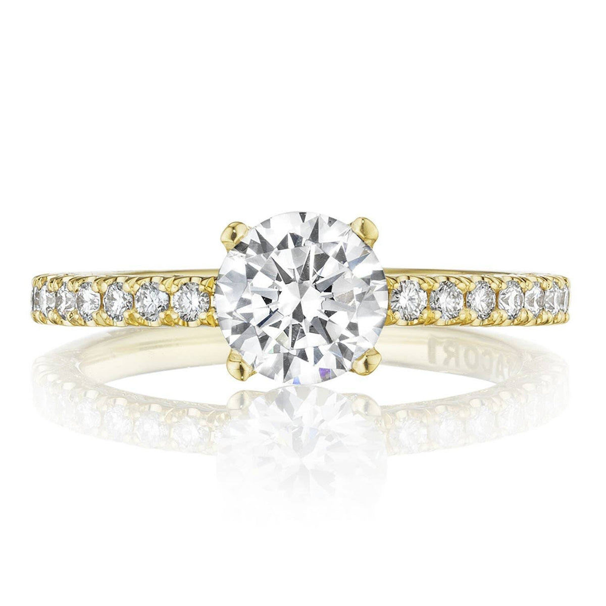 Tacori 18K Yellow Gold Petite Crescent Engagement Ring 0.34ctw