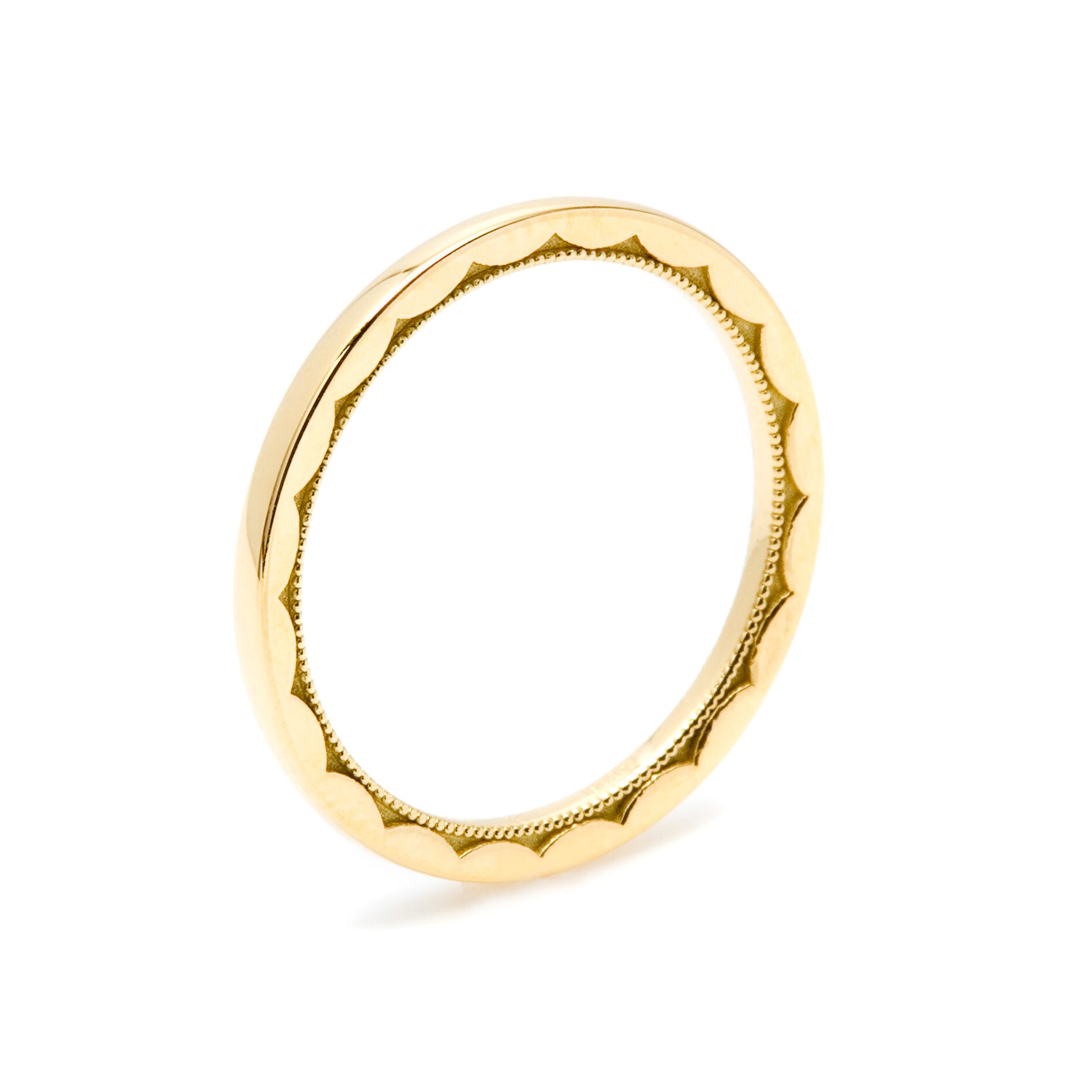 Tacori 18K Yellow Gold Sculpted Crescent Wedding Band 1.5mm