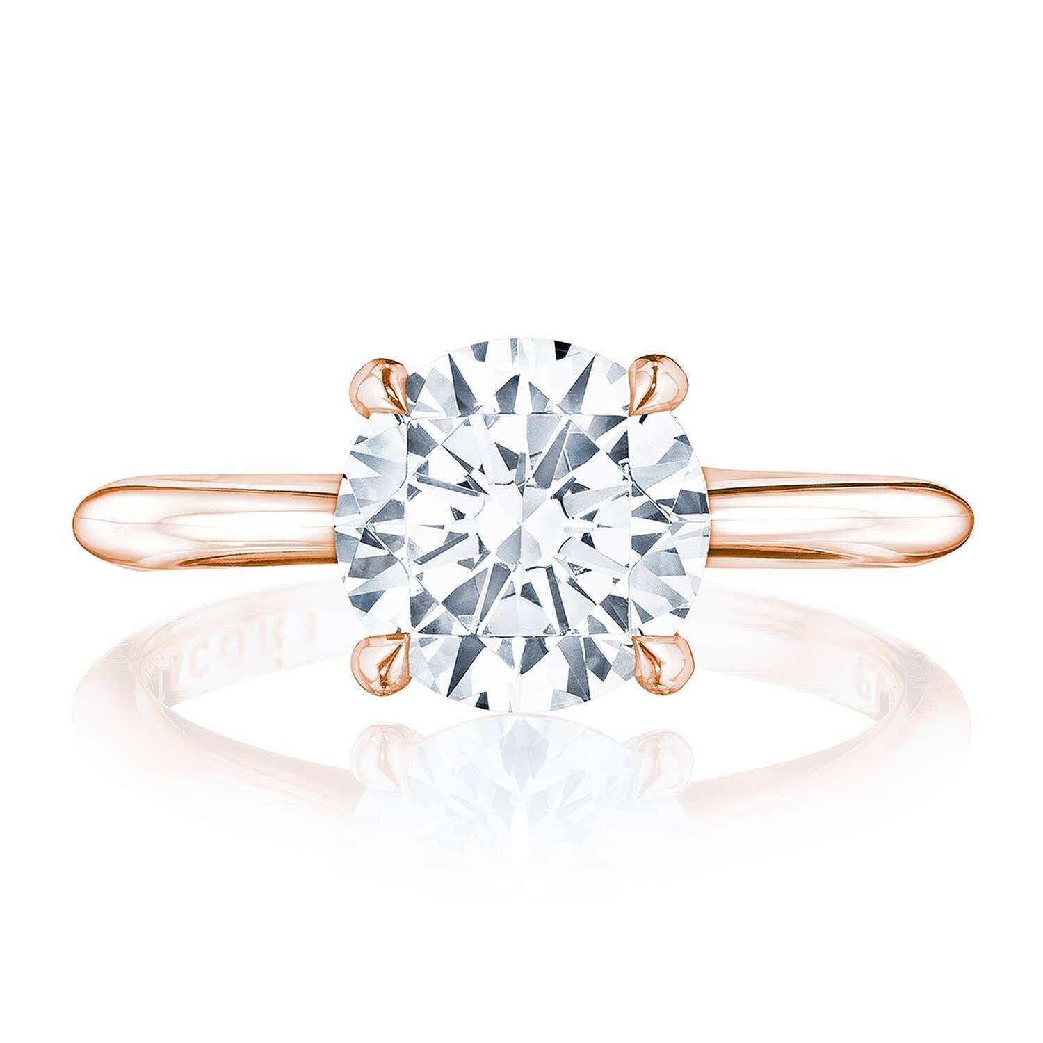 Tacori 18k Pink Gold Founders Collection Hidden Bloom Diamond Ring 0.09ctw