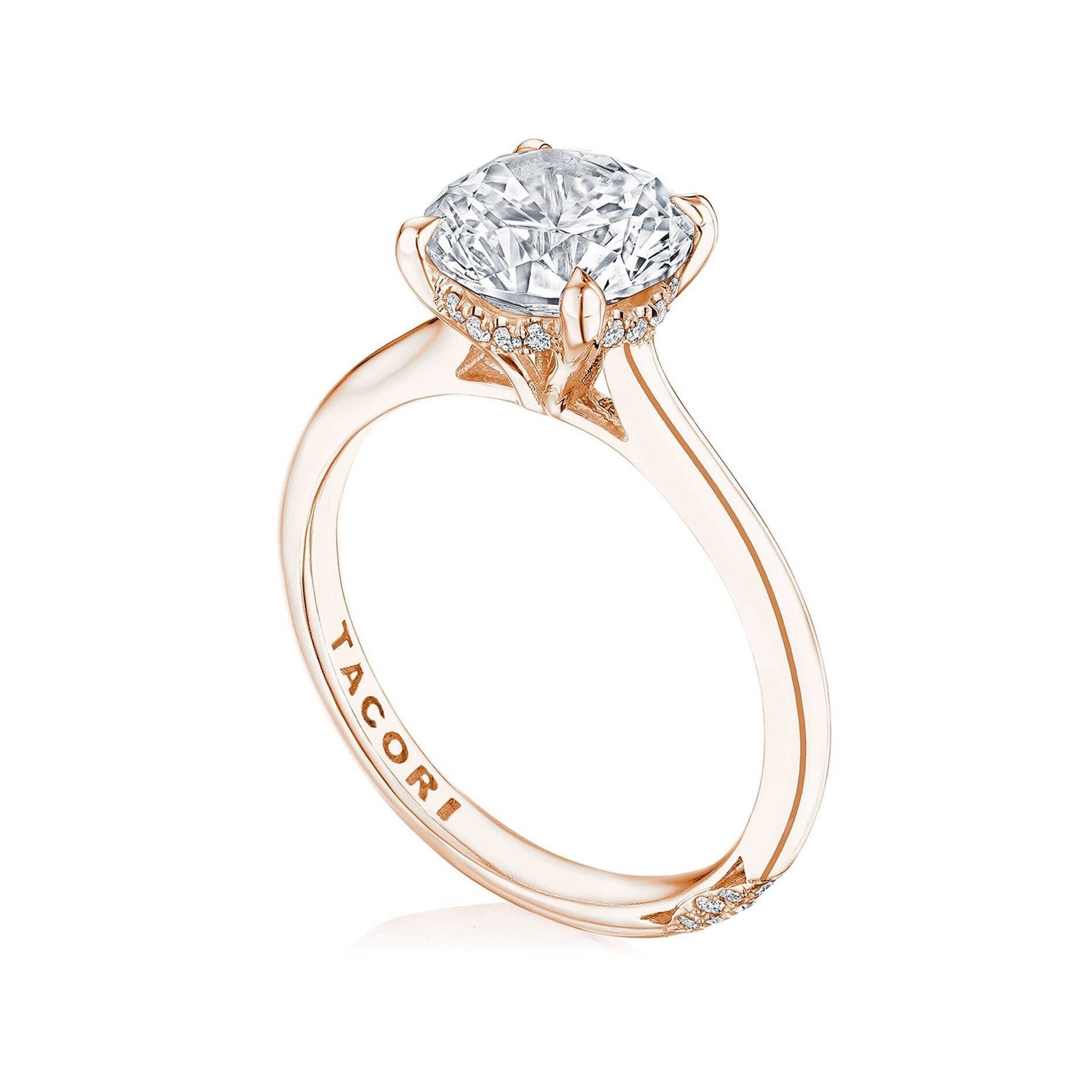 Tacori 18k Pink Gold Founders Collection Hidden Bloom Diamond Ring 0.09ctw