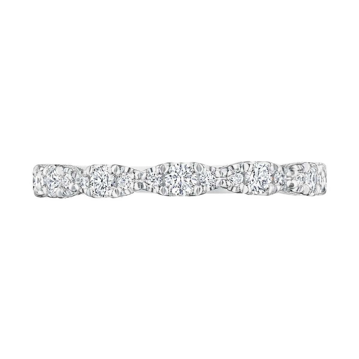 Tacori 18k White Gold Petite Crescent Band 0.36ctw