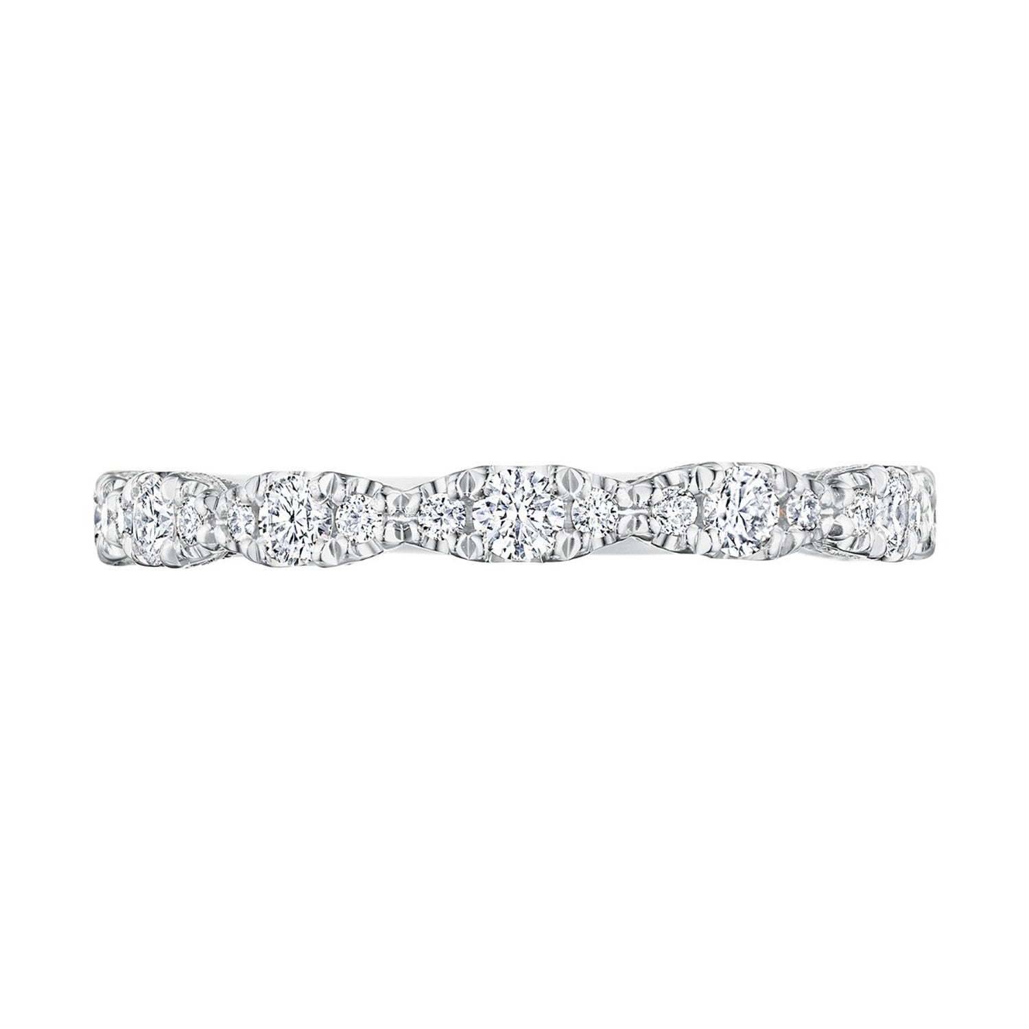 Tacori 18k White Gold Petite Crescent Band 0.36ctw