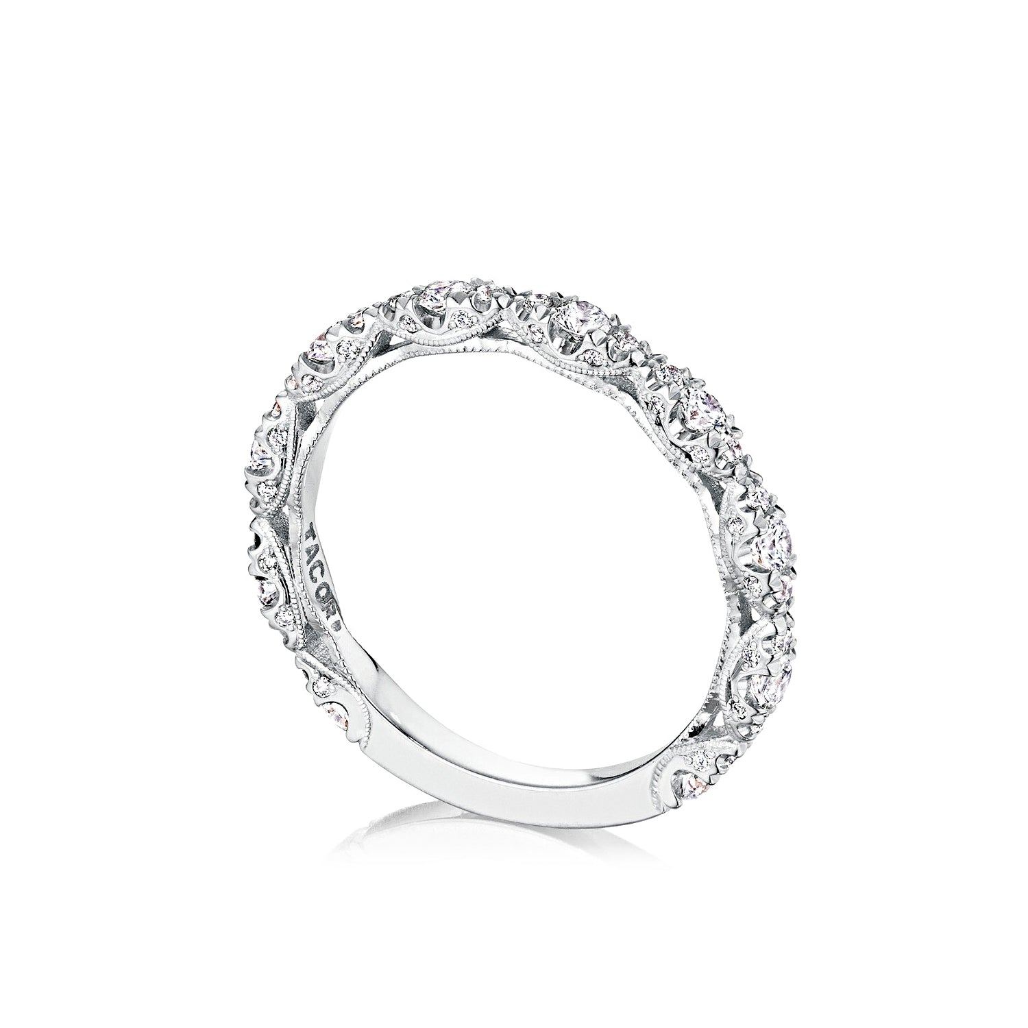 Tacori 18k White Gold Petite Crescent Band 0.36ctw