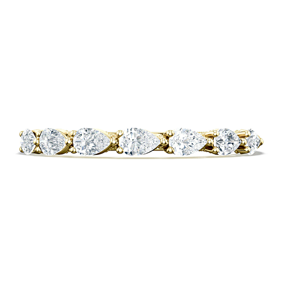 Tacori 18k Yellow Gold Sculpted Diamond Band 0.36 Ctw Pear