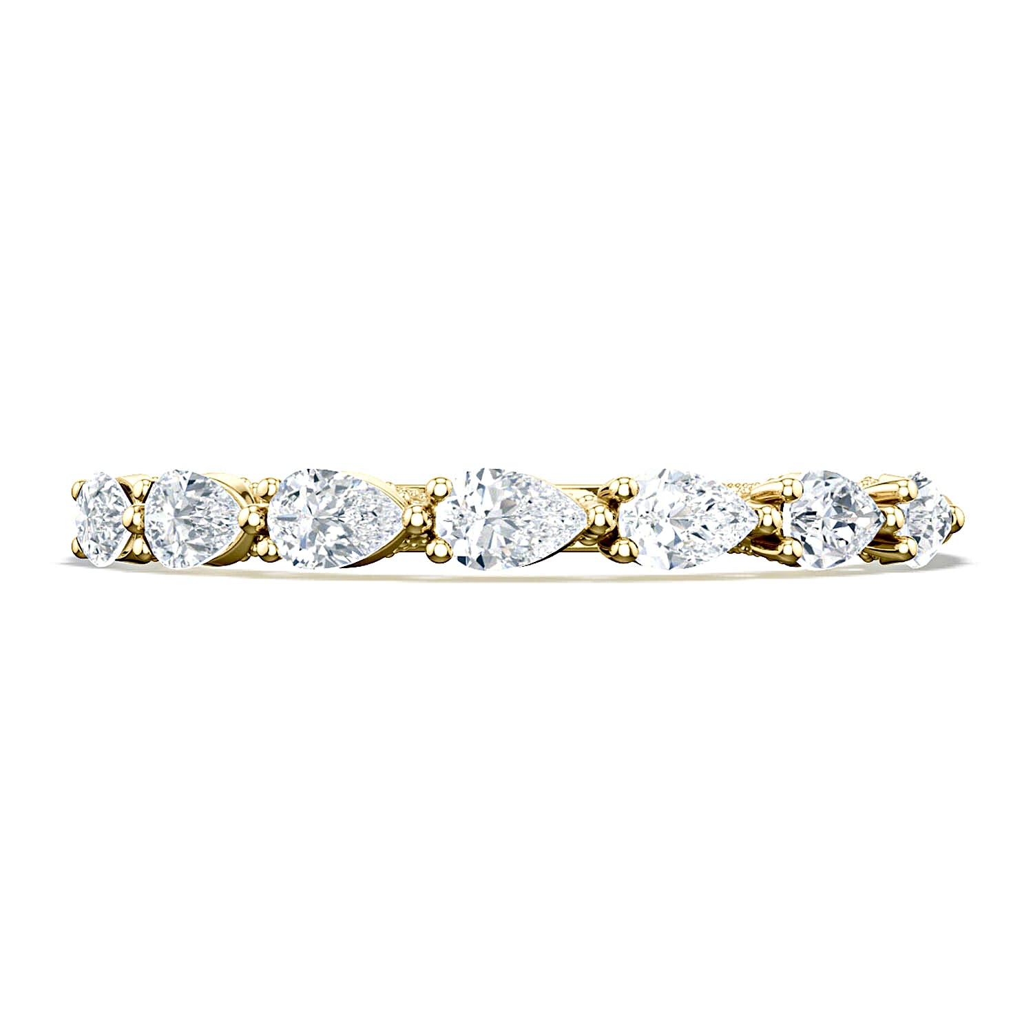 Tacori 18k Yellow Gold Sculpted Diamond Band 0.36 Ctw Pear