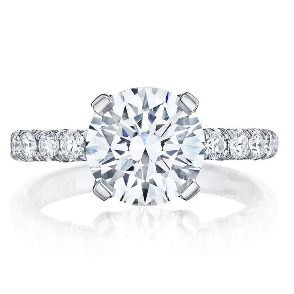 Tacori Platinum Petite Crescent Engagement Ring 0.34ctw