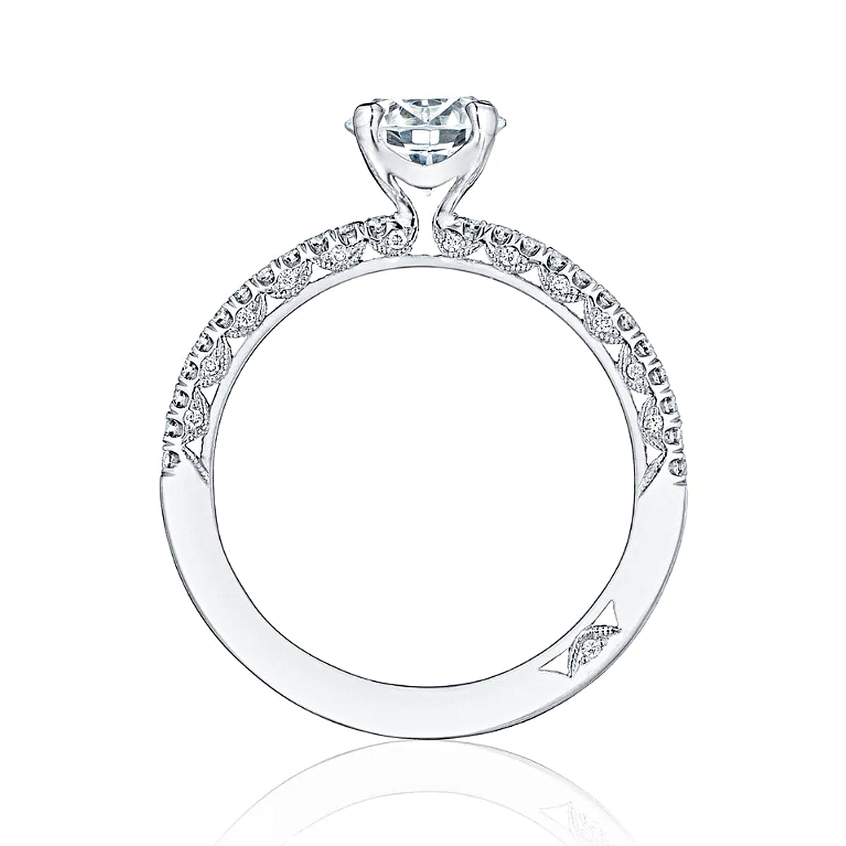 Tacori Platinum Petite Crescent Engagement Ring 0.34ctw