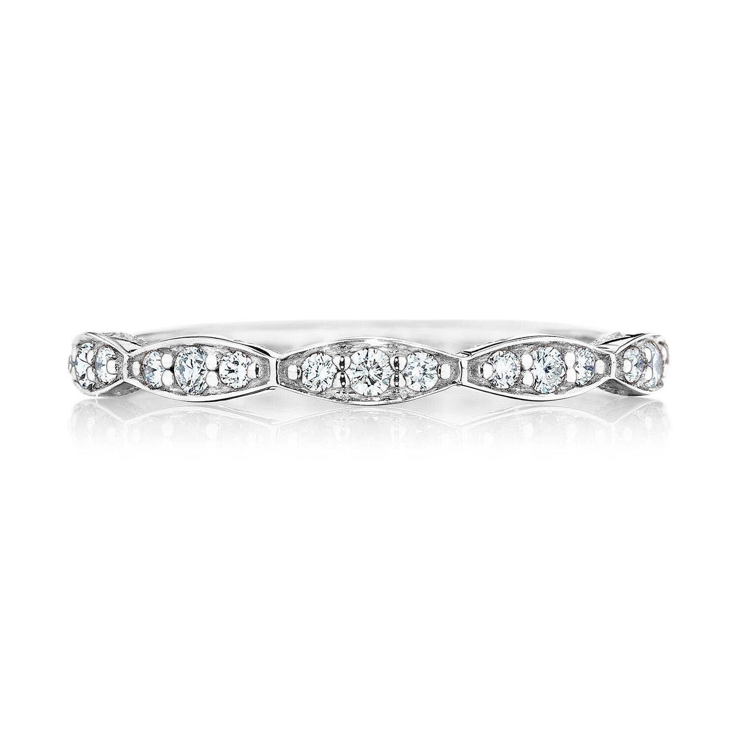 Tacori Platinum Sculpted Crescent Marquise Diamond Wedding Band
