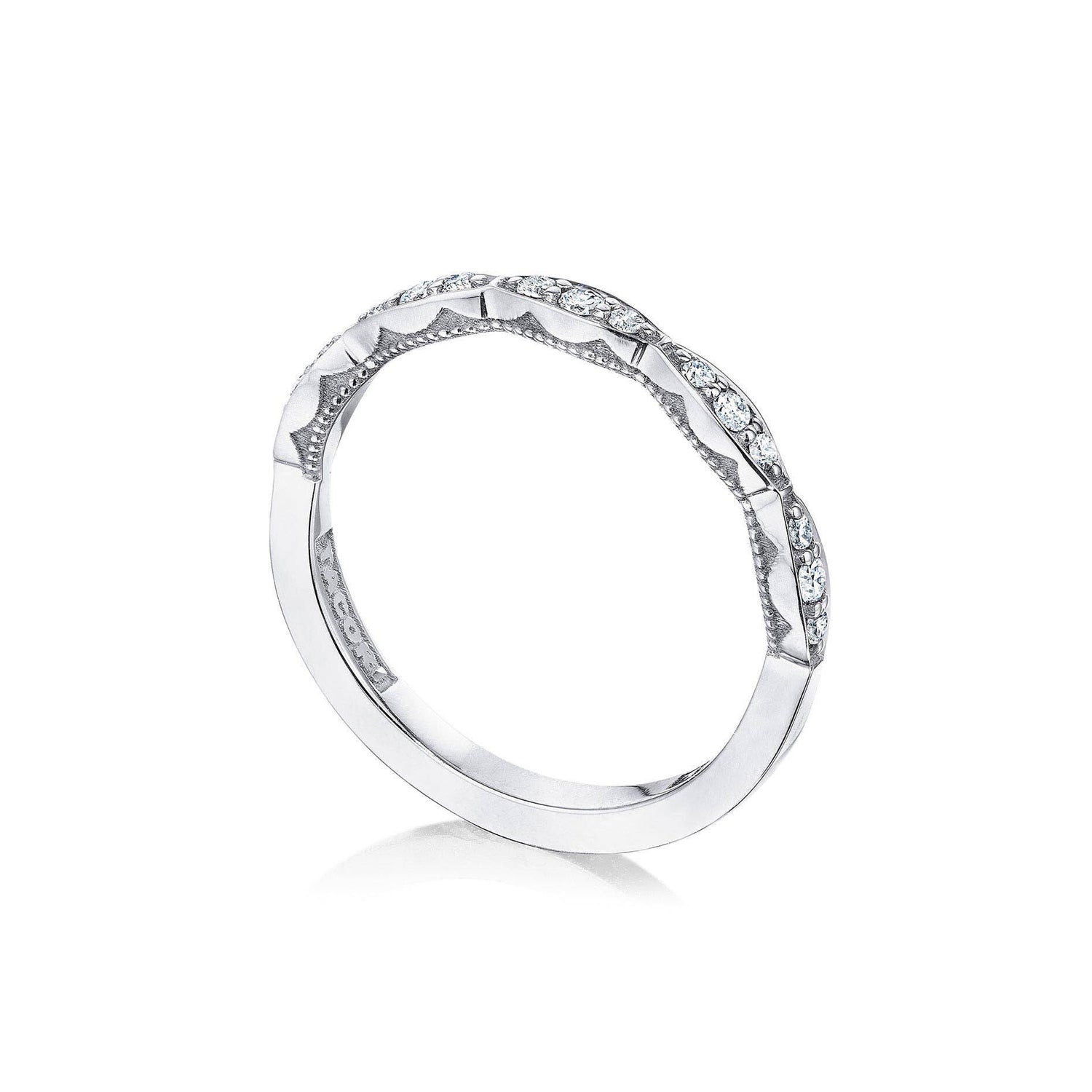 Tacori Platinum Sculpted Crescent Marquise Diamond Wedding Band