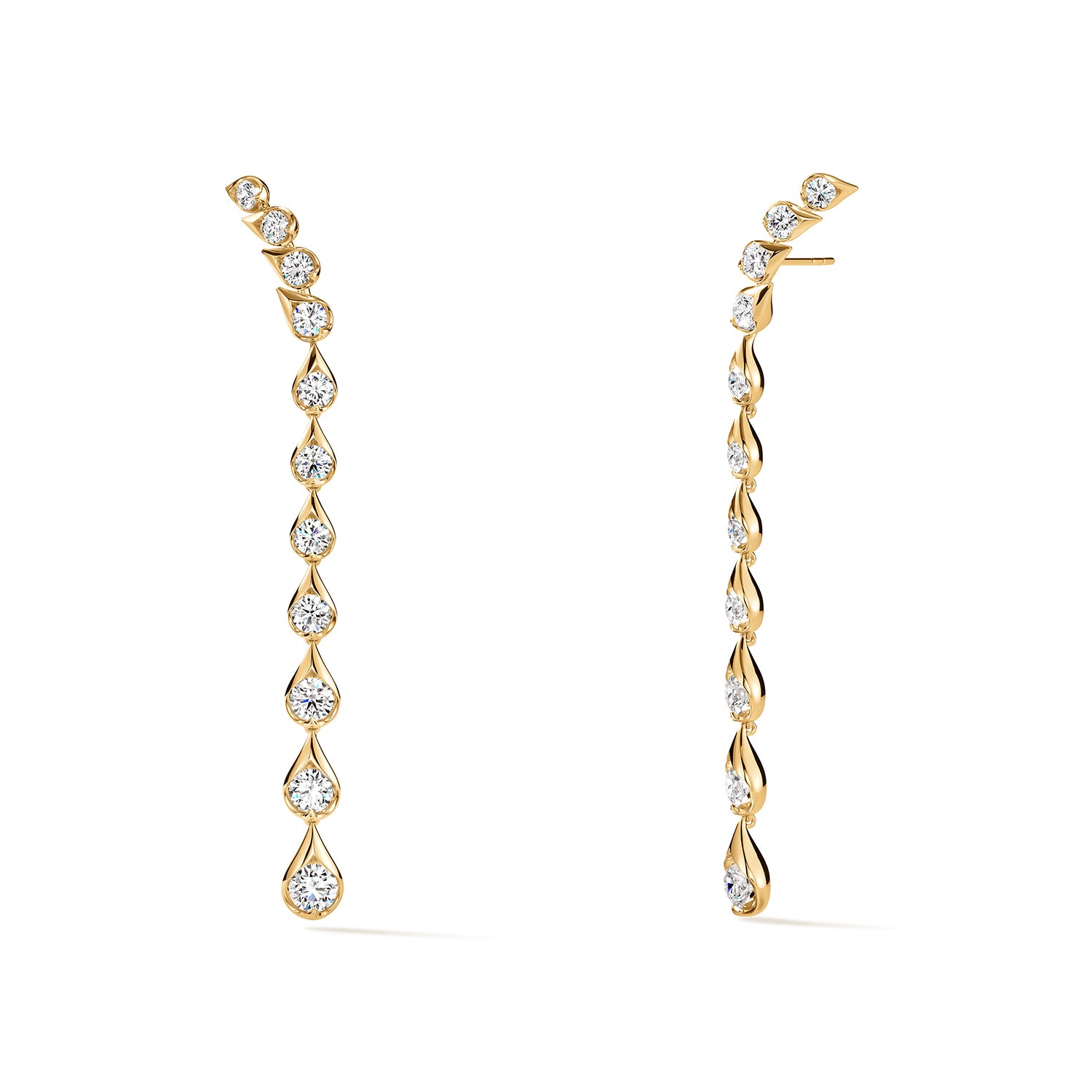 18K Yellow Gold LU Collection Droplet Stiletto Earrings