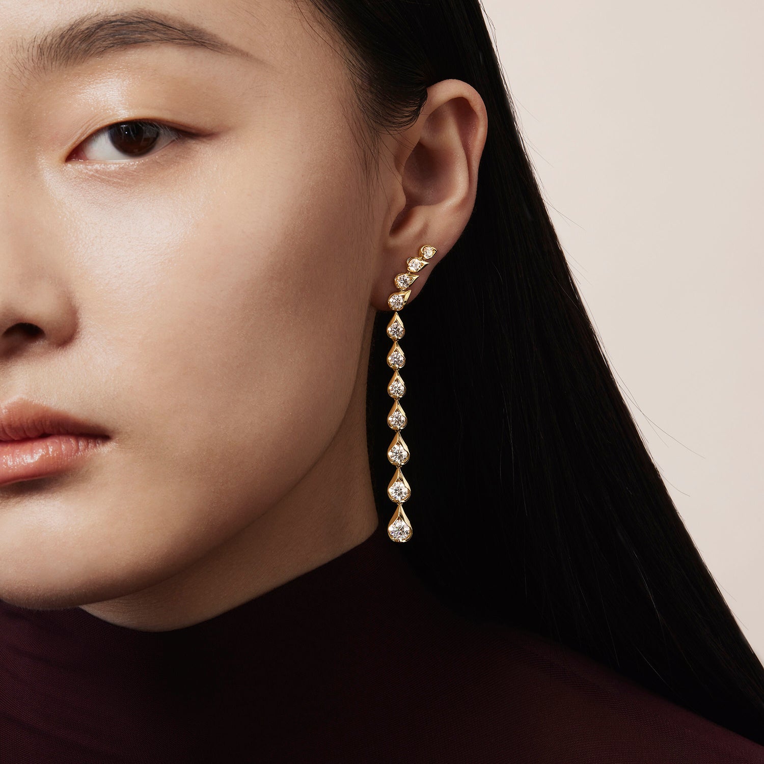 18K Yellow Gold LU Collection Droplet Stiletto Earrings