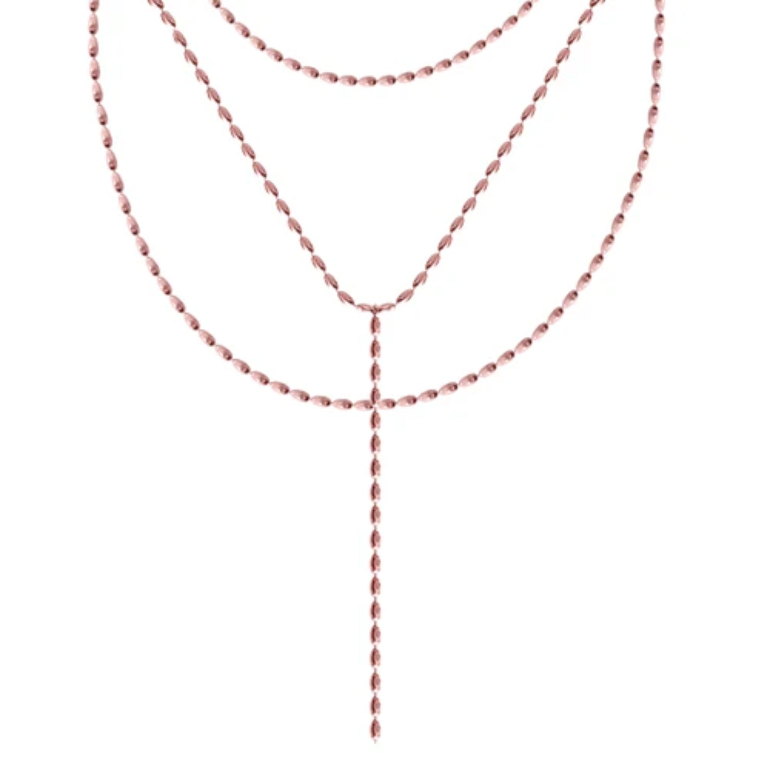 Rose Gold Ovalina Lariat Necklace