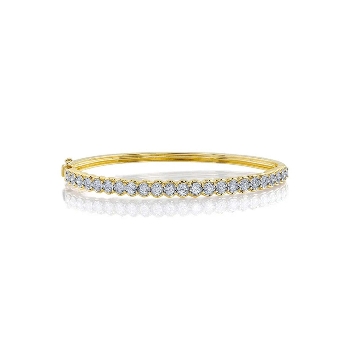 14K Gold Diamond Bangle