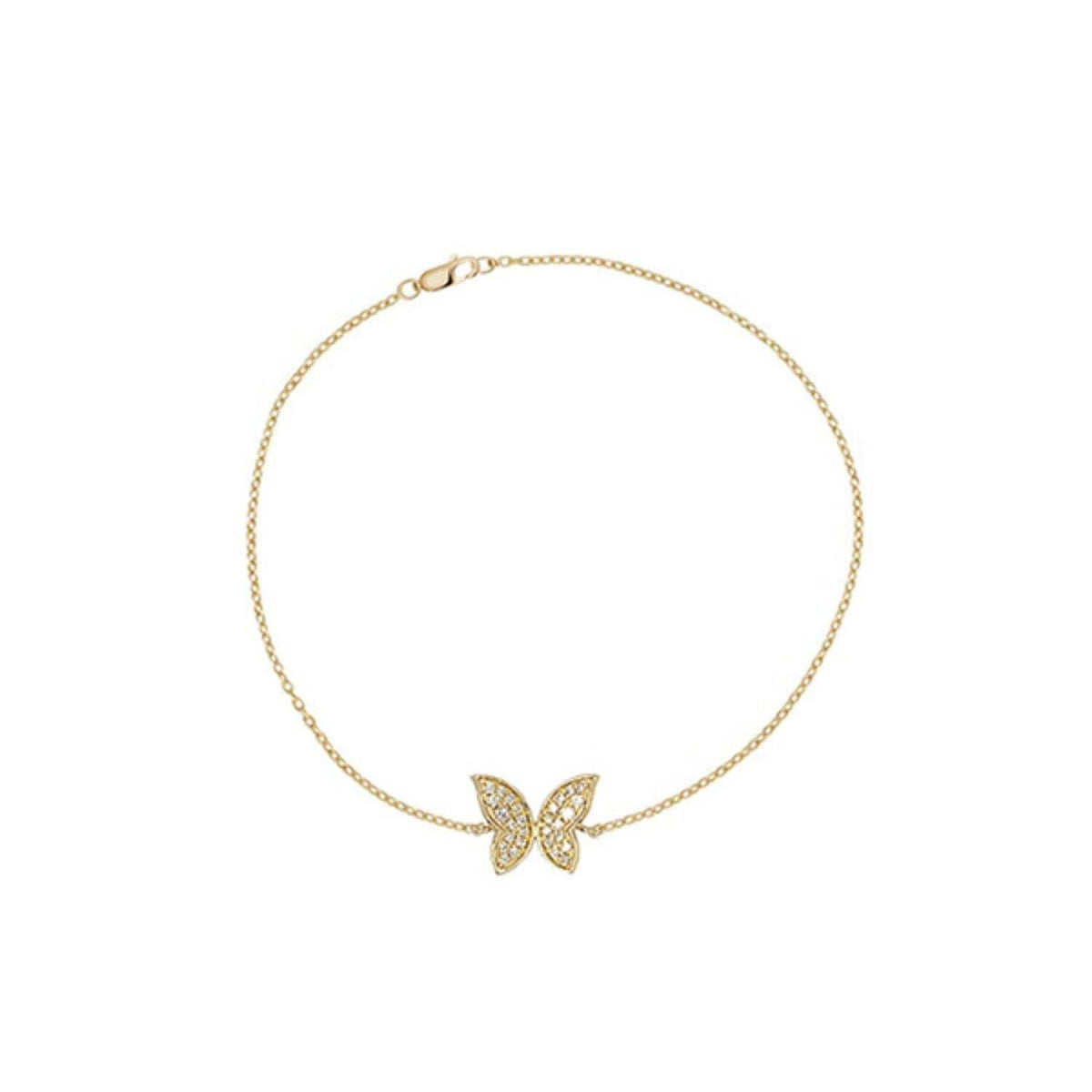 Video Thumbnail: Untitled Design 2024 06 - Pave Diamond Butterfly Yellow Link Bracelet