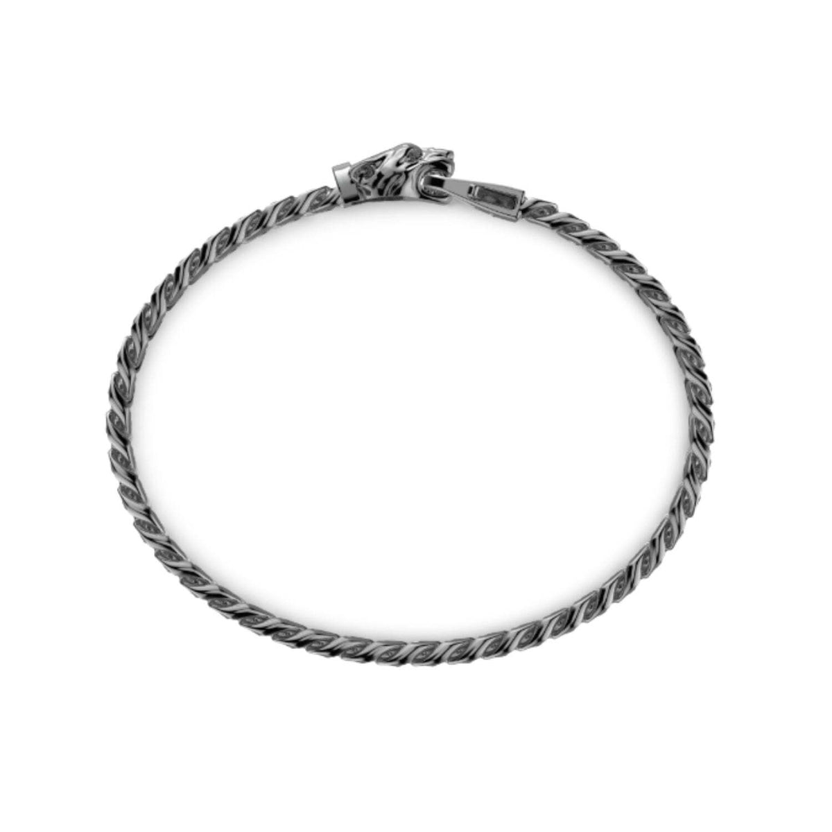 Zancan Panther Head Curb Chain Bracelet
