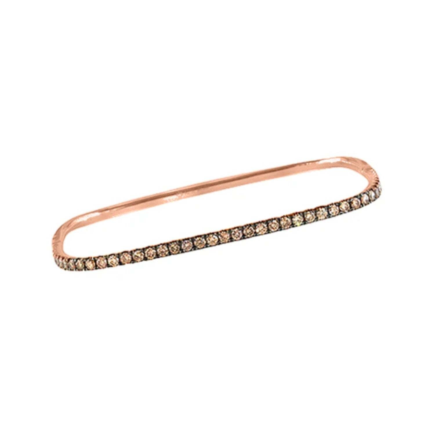 Video Thumbnail: Untitled Design 2024 06 - 18k Gold Champagne Diamond Bangle Bracelet