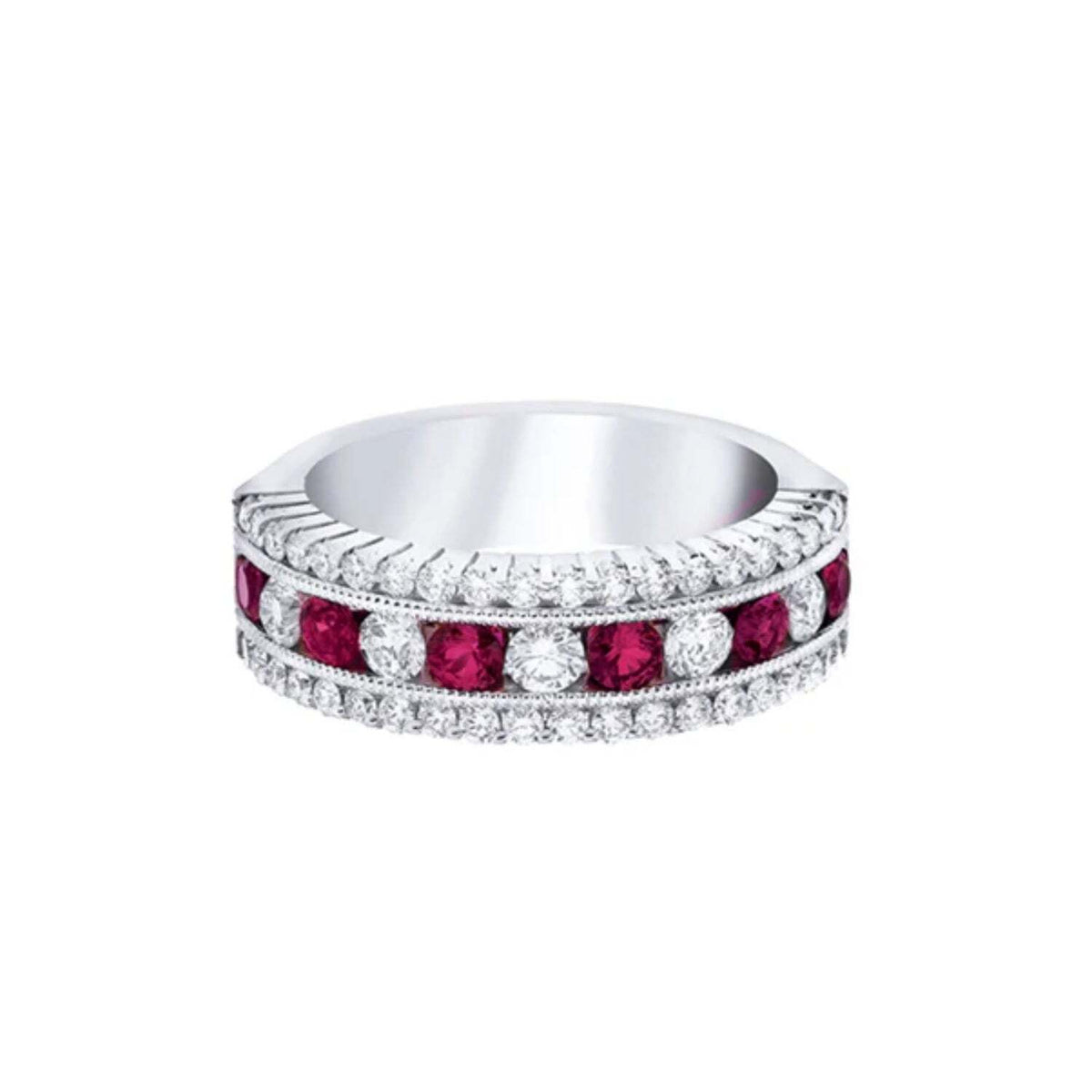 Channel Set Ruby & Diamond Band
