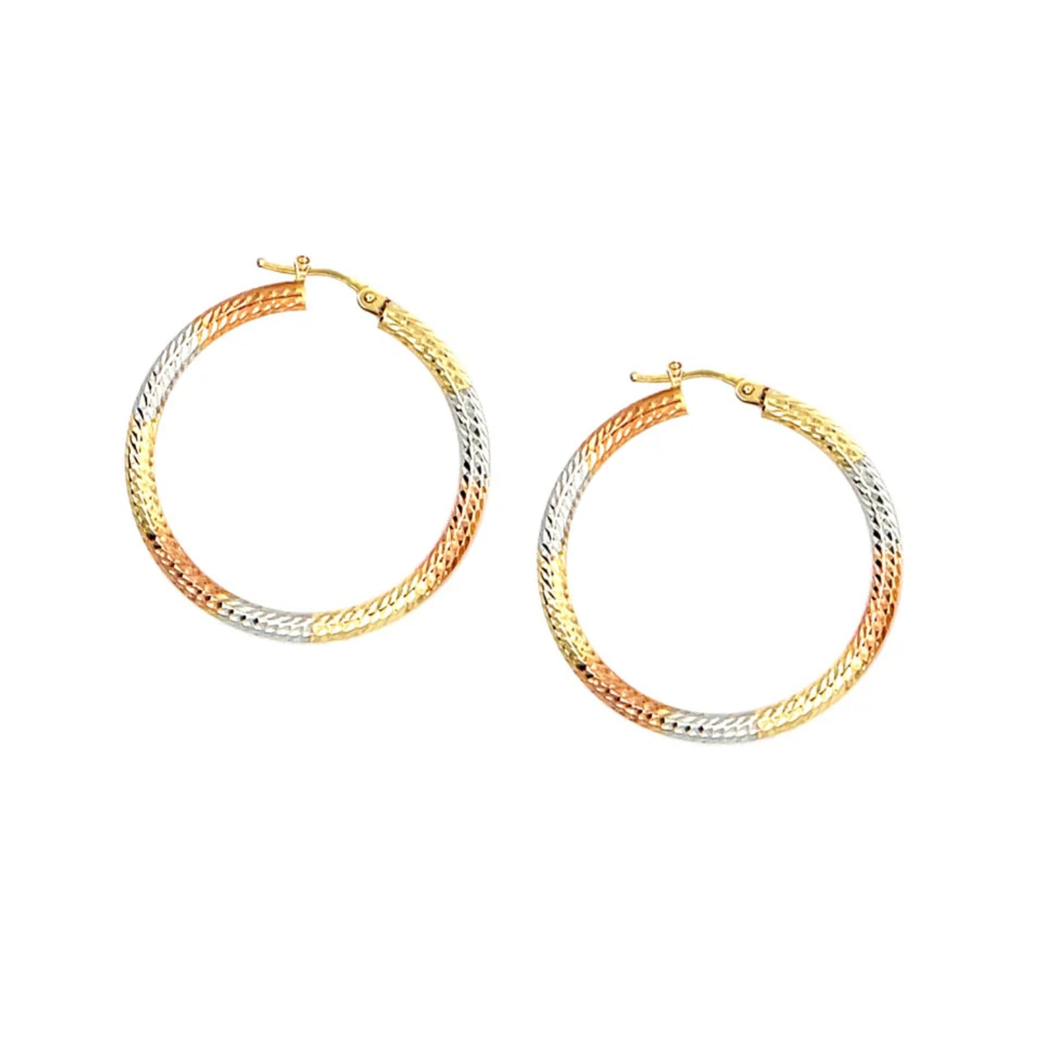 10KT Yellow Gold Set of 3 Pairs of Hoop outlet Earrings